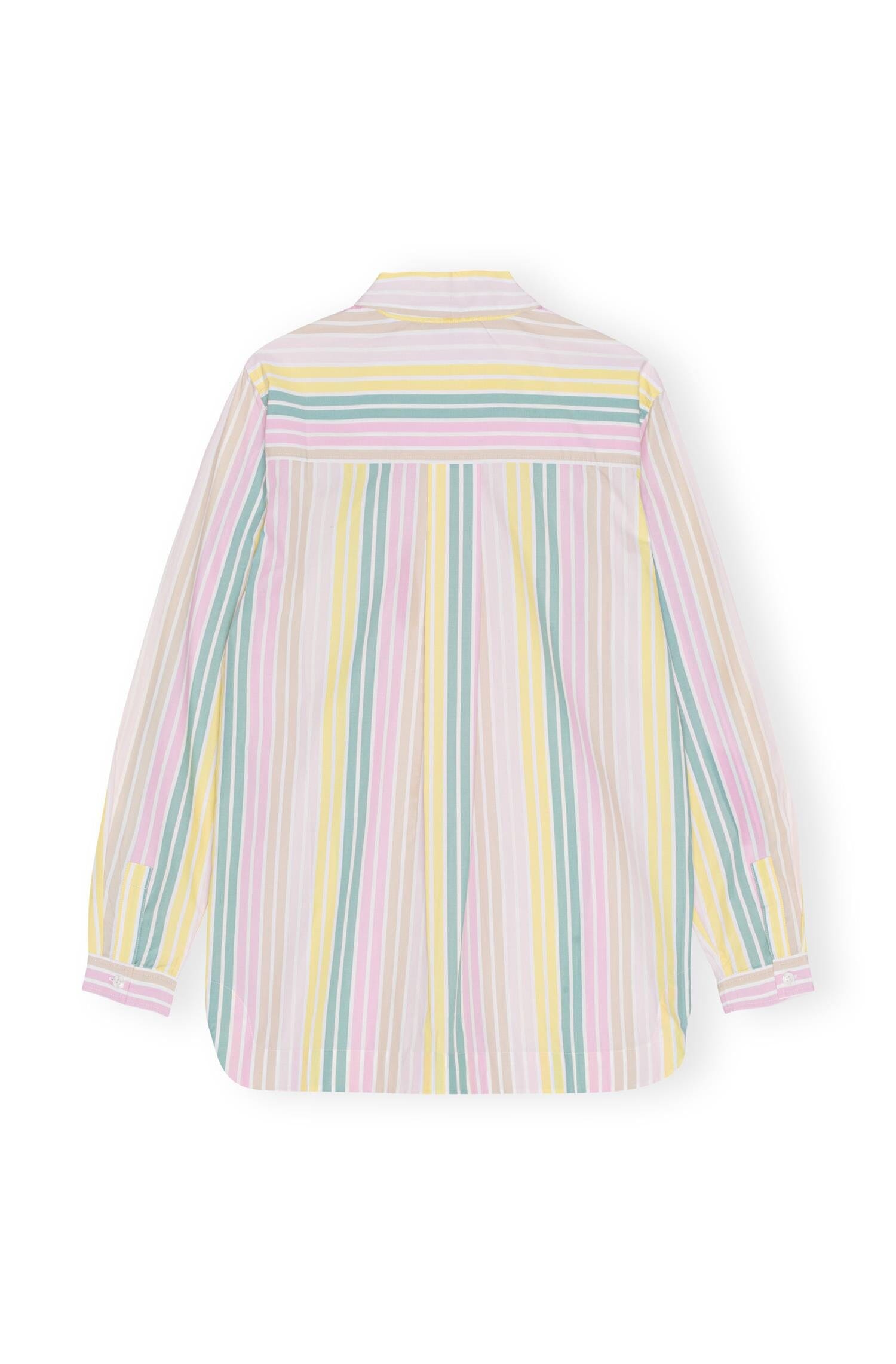 Ganni F7771 Stripe Cotton Shirt Multicolour Skjorte