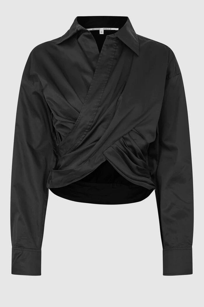 Second Female Closa Wrap Shirt Black Skjorte