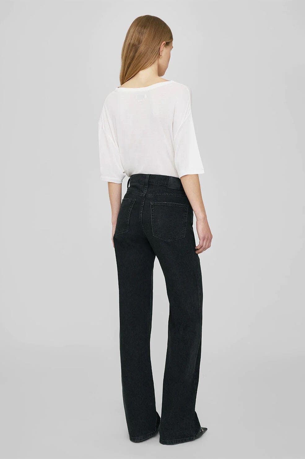 Anine Bing Vale Tee Off White Cashmere Blend T-shirt
