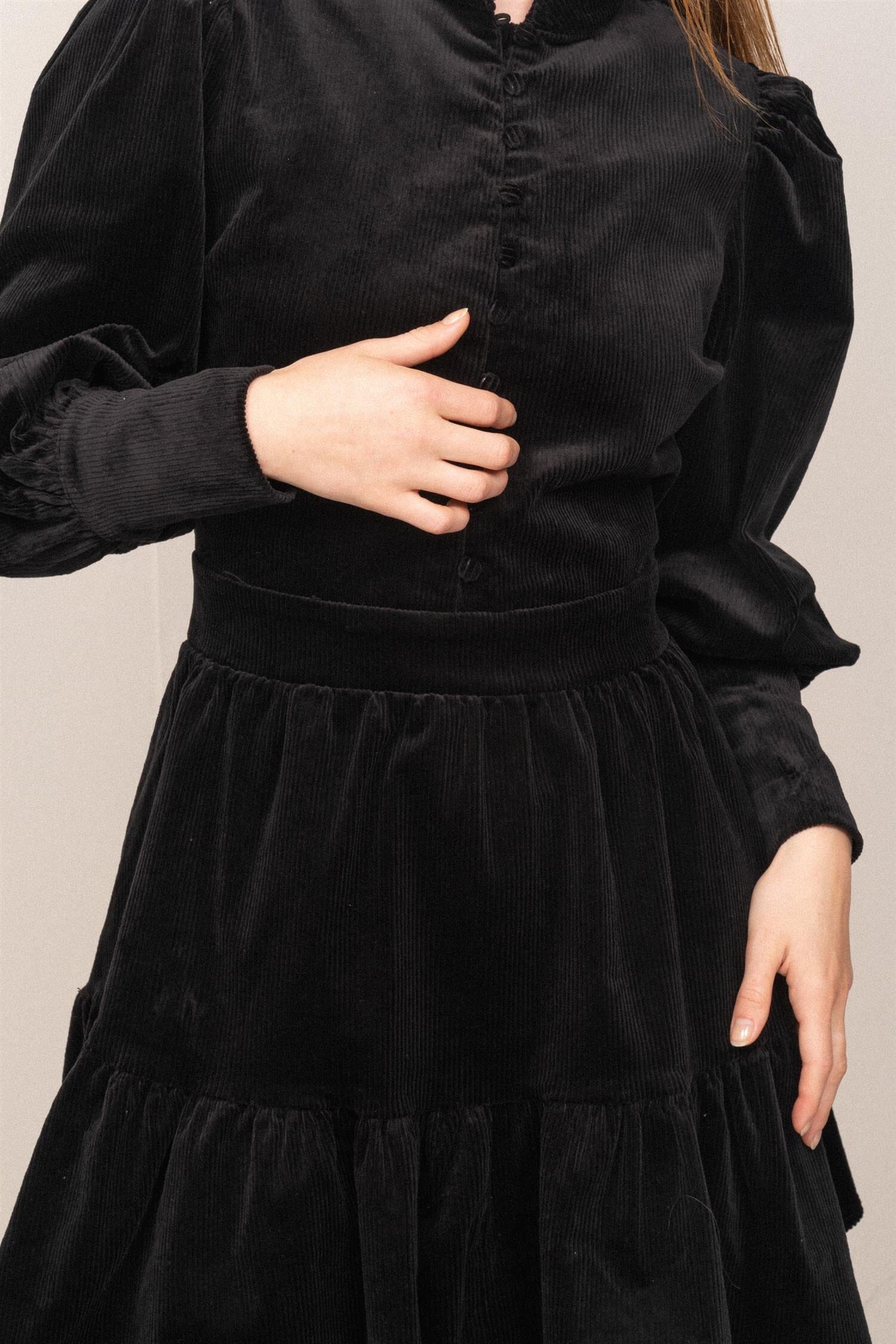 OSMINE af nor Liv Cord Dress Black Kjole