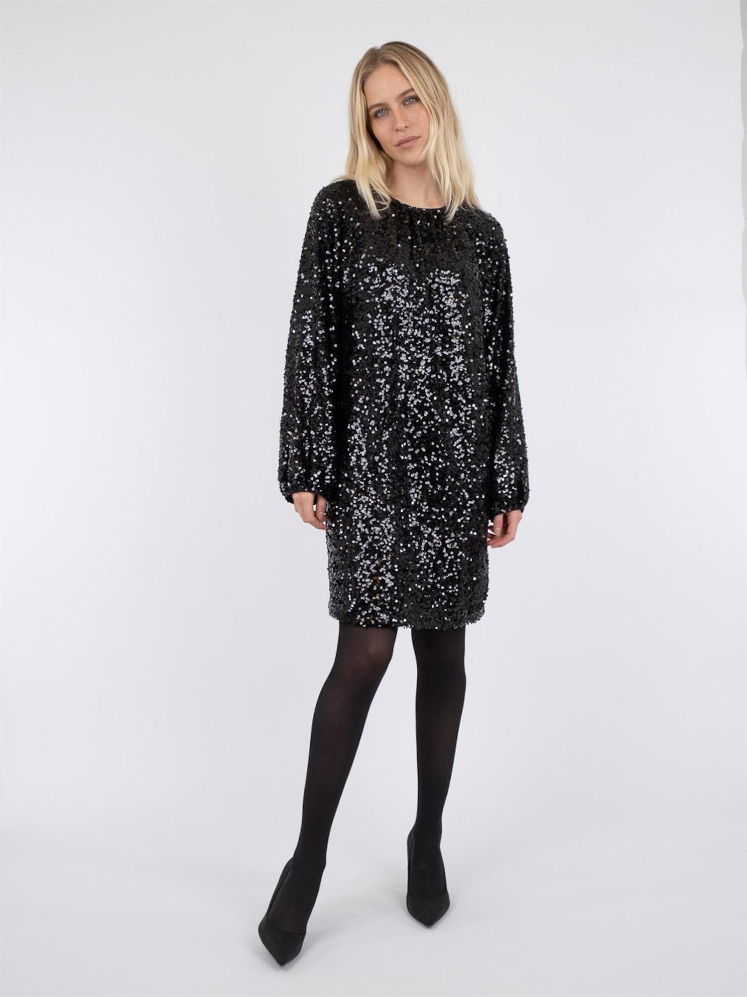 Neo Noir Ezra Fall Sequins Dress Black Kjole