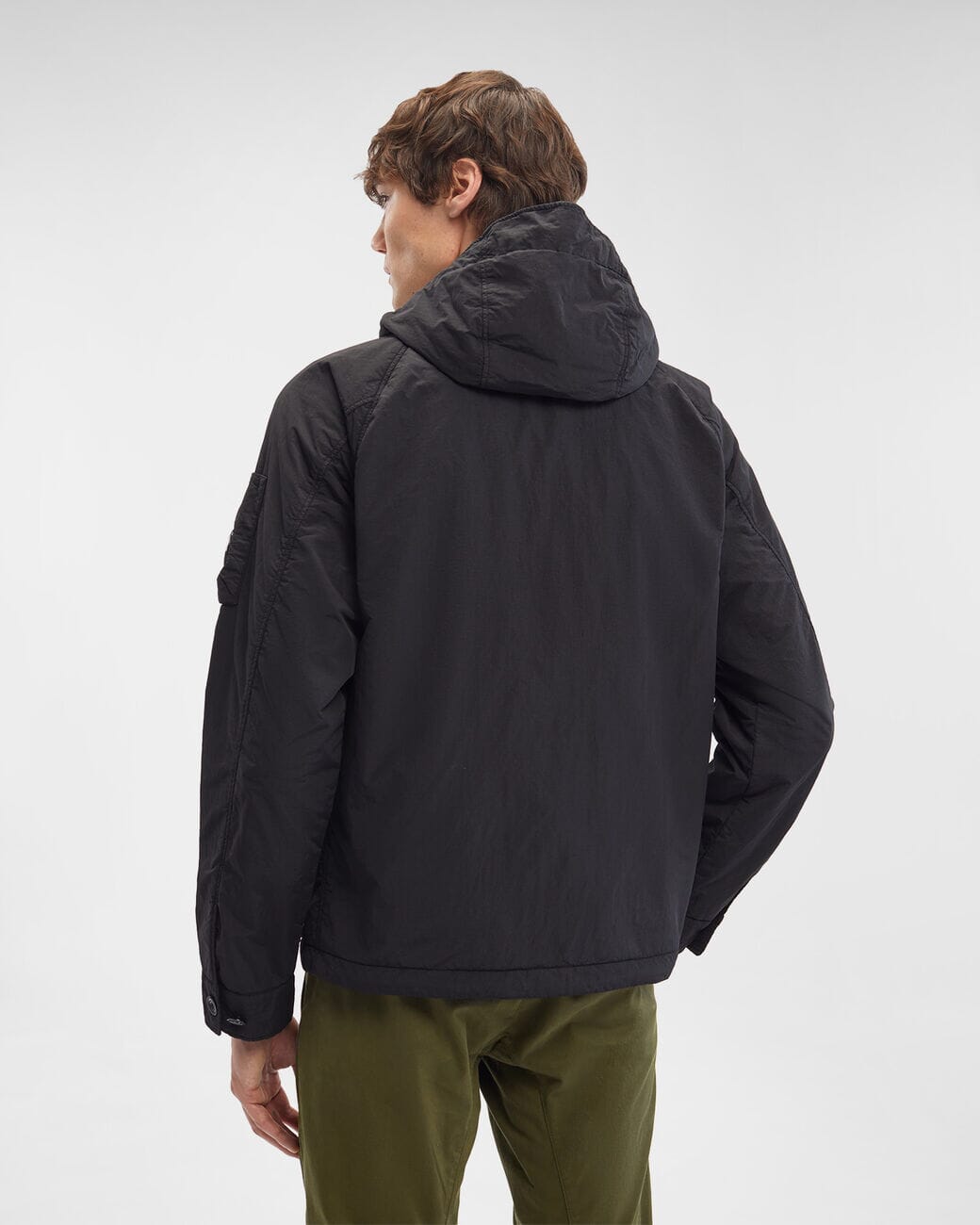 CP Company Flatt Nylon Hooded Jacket Black Ytterplagg