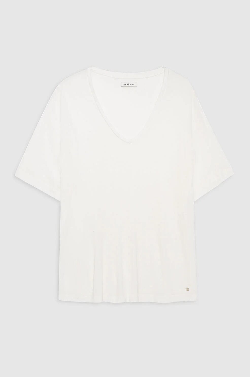 Anine Bing Vale Tee Off White Cashmere Blend T-shirt