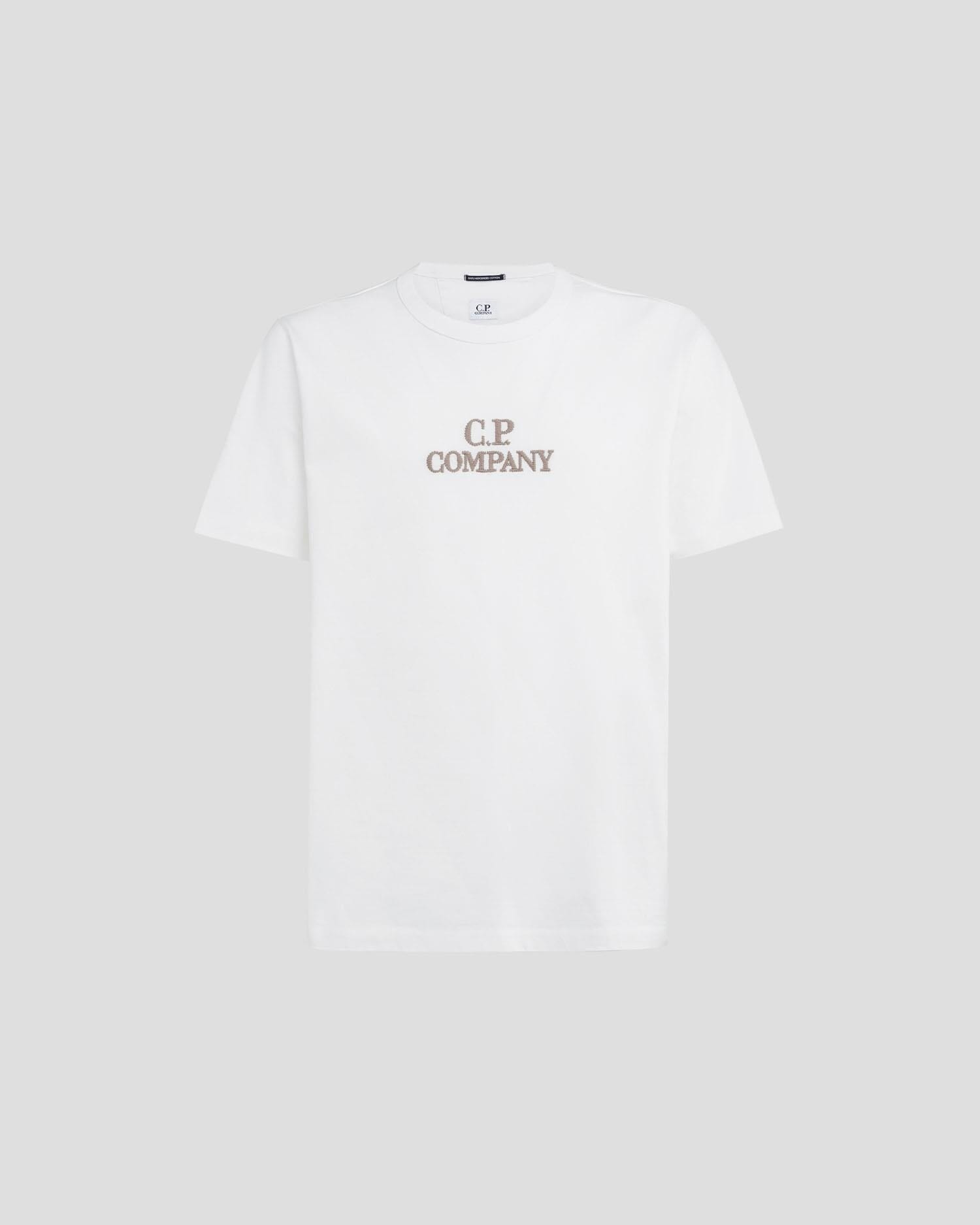 CP Company Mercerized Jersey 30/2 Twisted Logo T-shirt Gauze White T-shirt