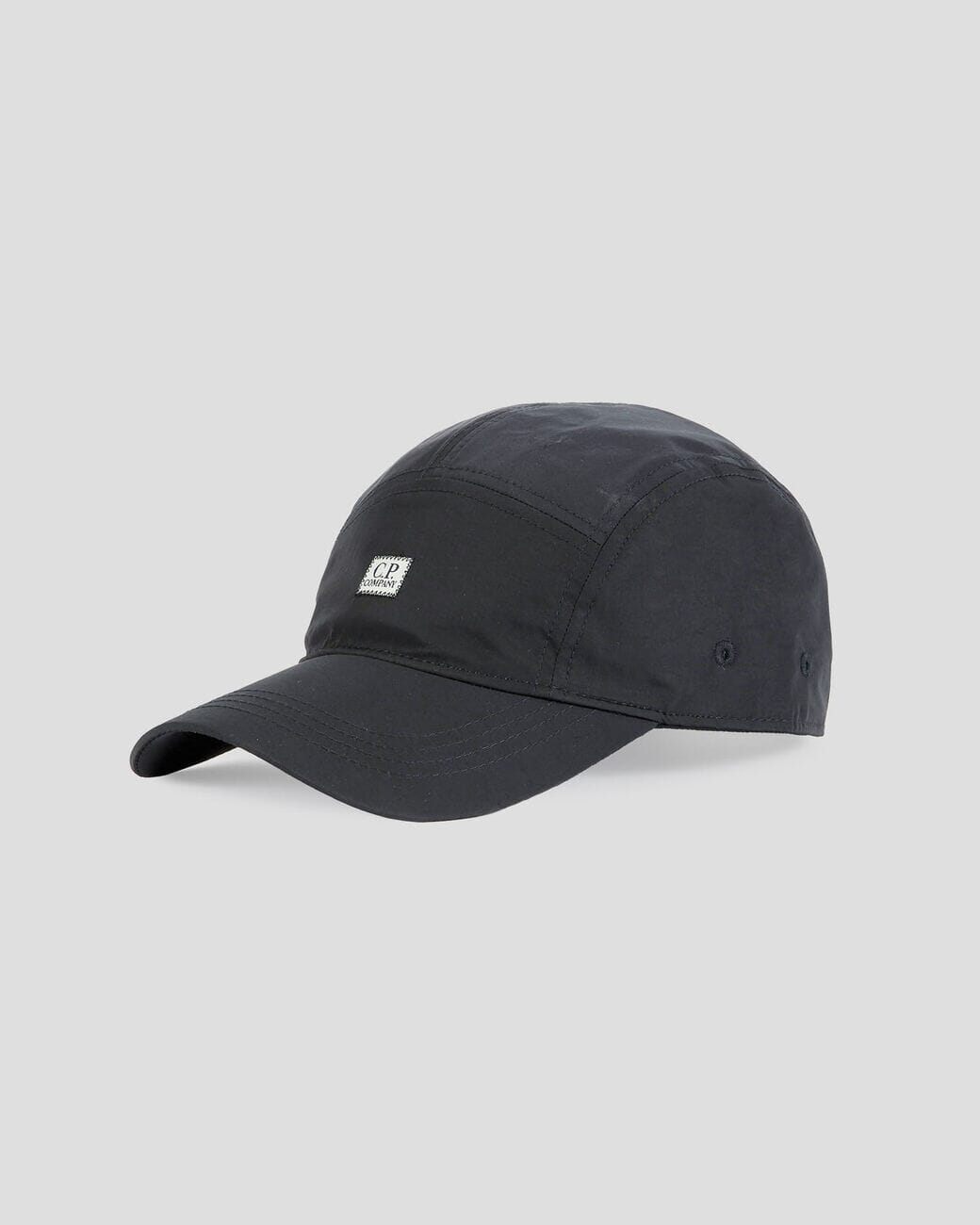 CP Company Chrome-R Panelled Logo Cap Black Hodeplagg