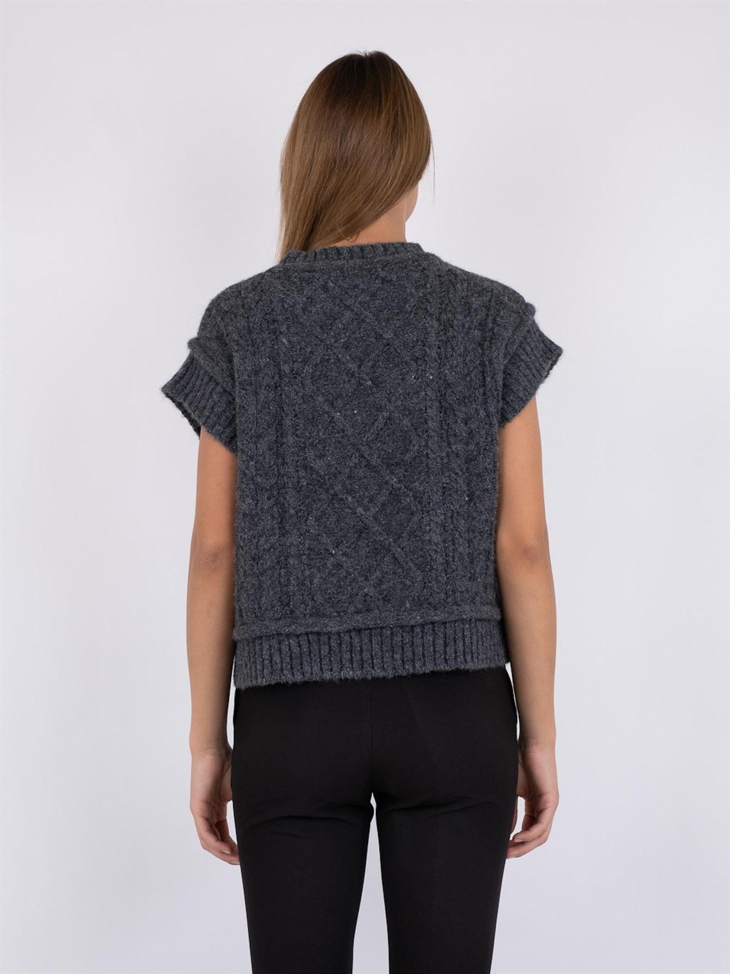 Neo Noir Malley Knit Waistcoat Antracit Genser