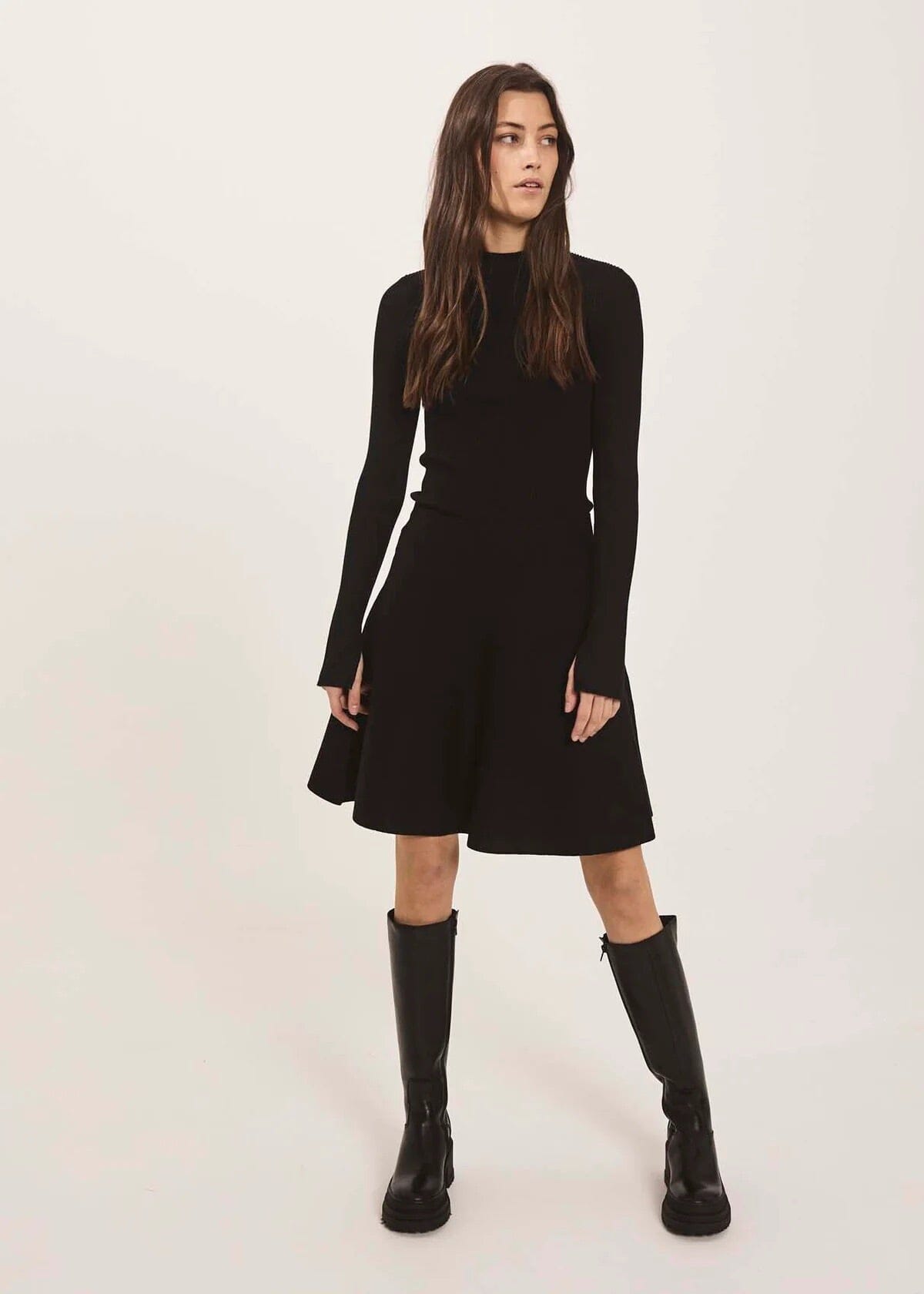 Norr Als Short Knit Skirt Black Skjørt