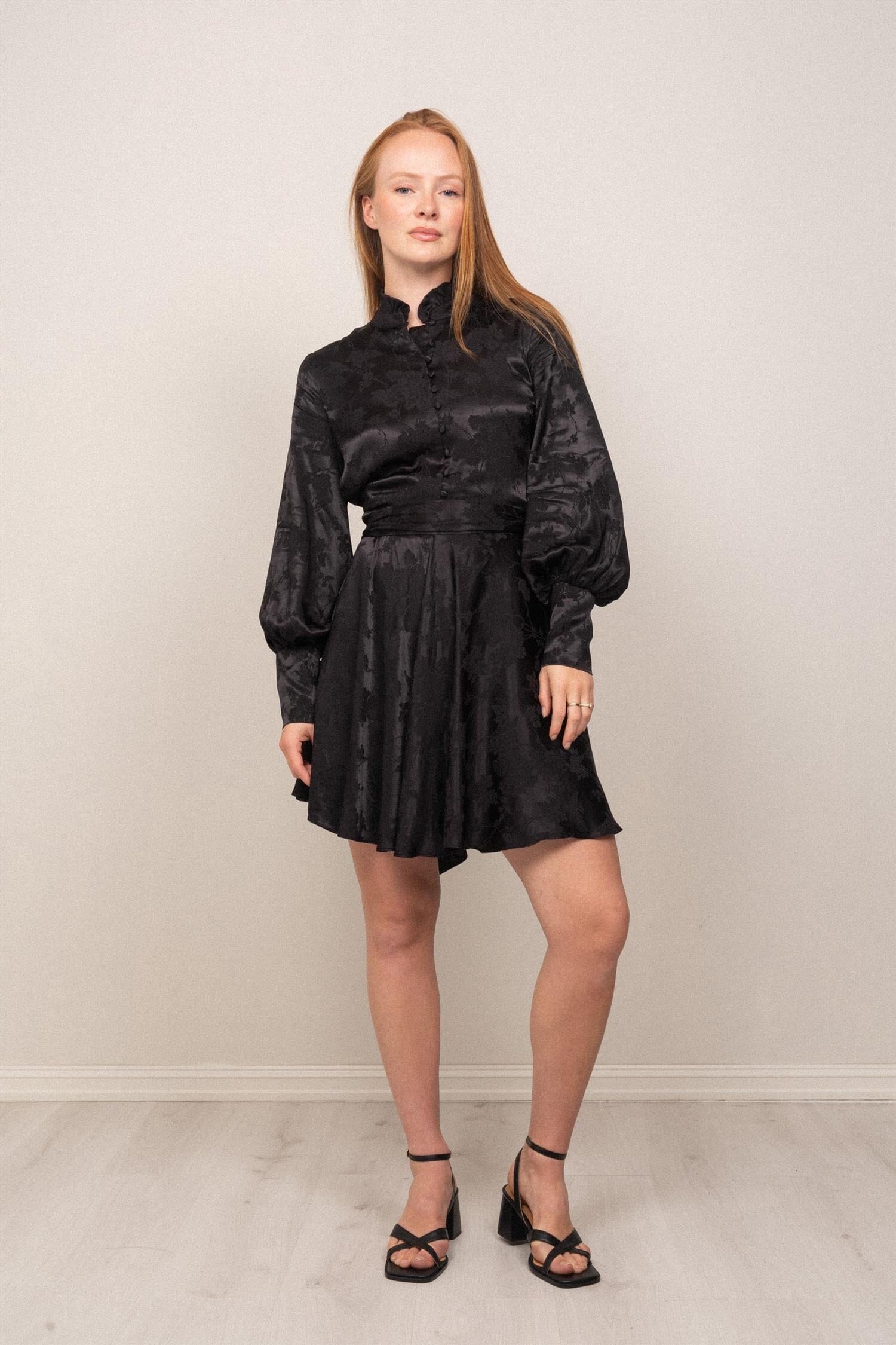 OSMINE af nor Saga Jacquard Dress Black Kjole