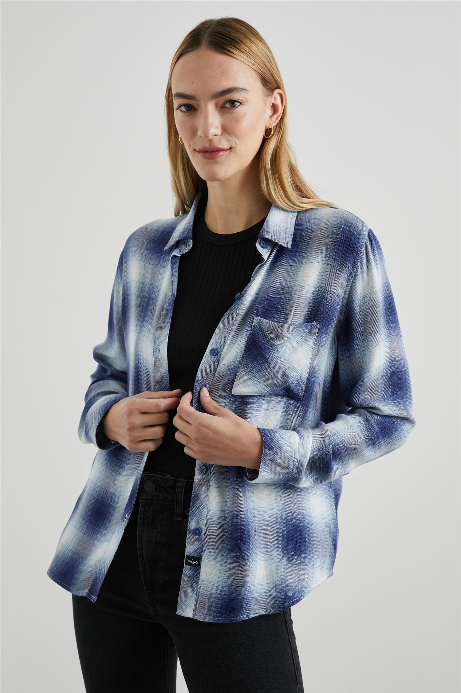 Rails Hunter Pacific Ivory Blue Skjorte