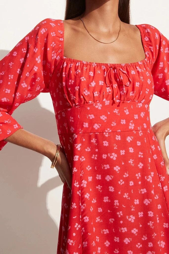 Faithfull The Brand Ballari Mini Dress Sunset Floral Print Kjole