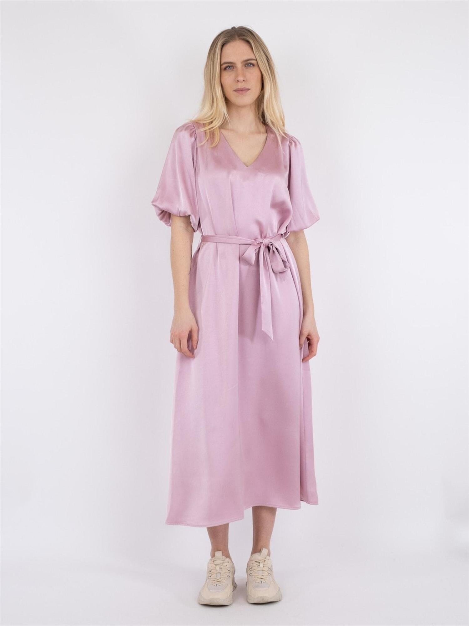 Neo Noir Benita Heavy Sateen Dress Rose Kjole