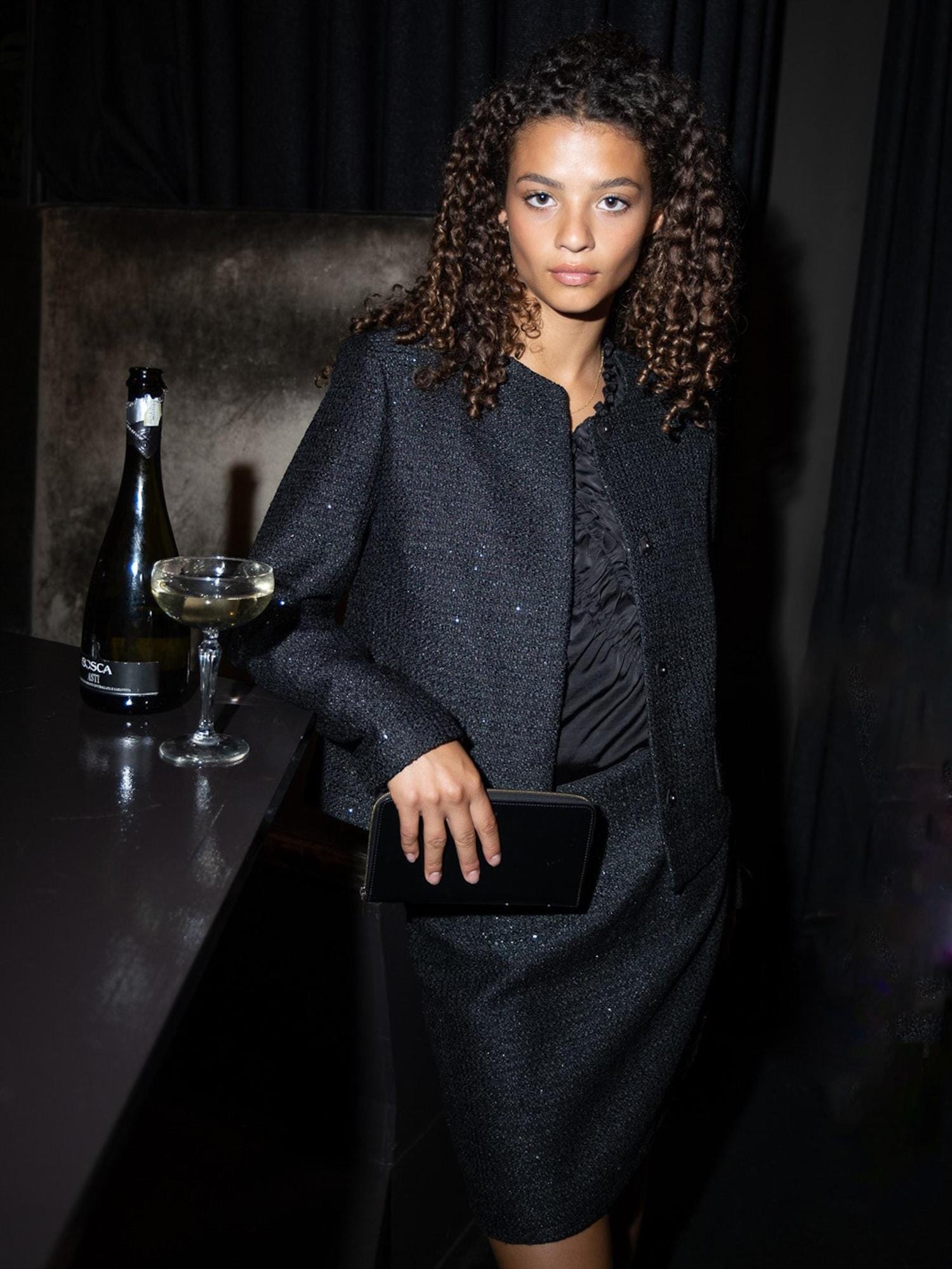 Neo Noir Helmine Sequins Skirt Black Skjørt