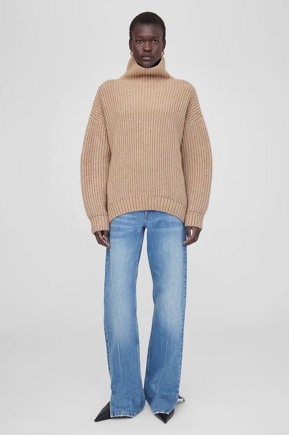 Anine Bing Sydney Sweater Tan Genser