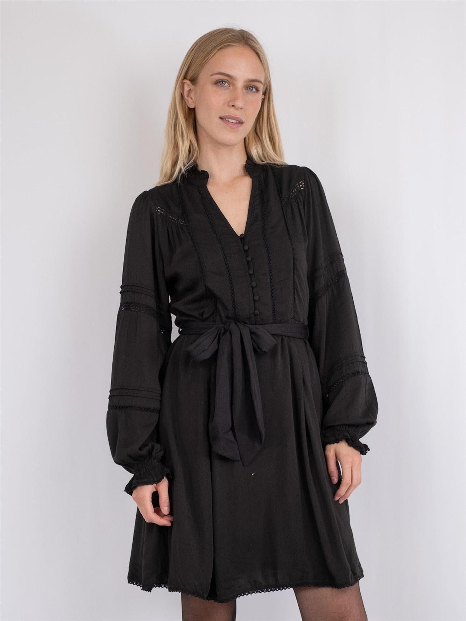 Neo Noir Ditte Satin Dress Black Kjole