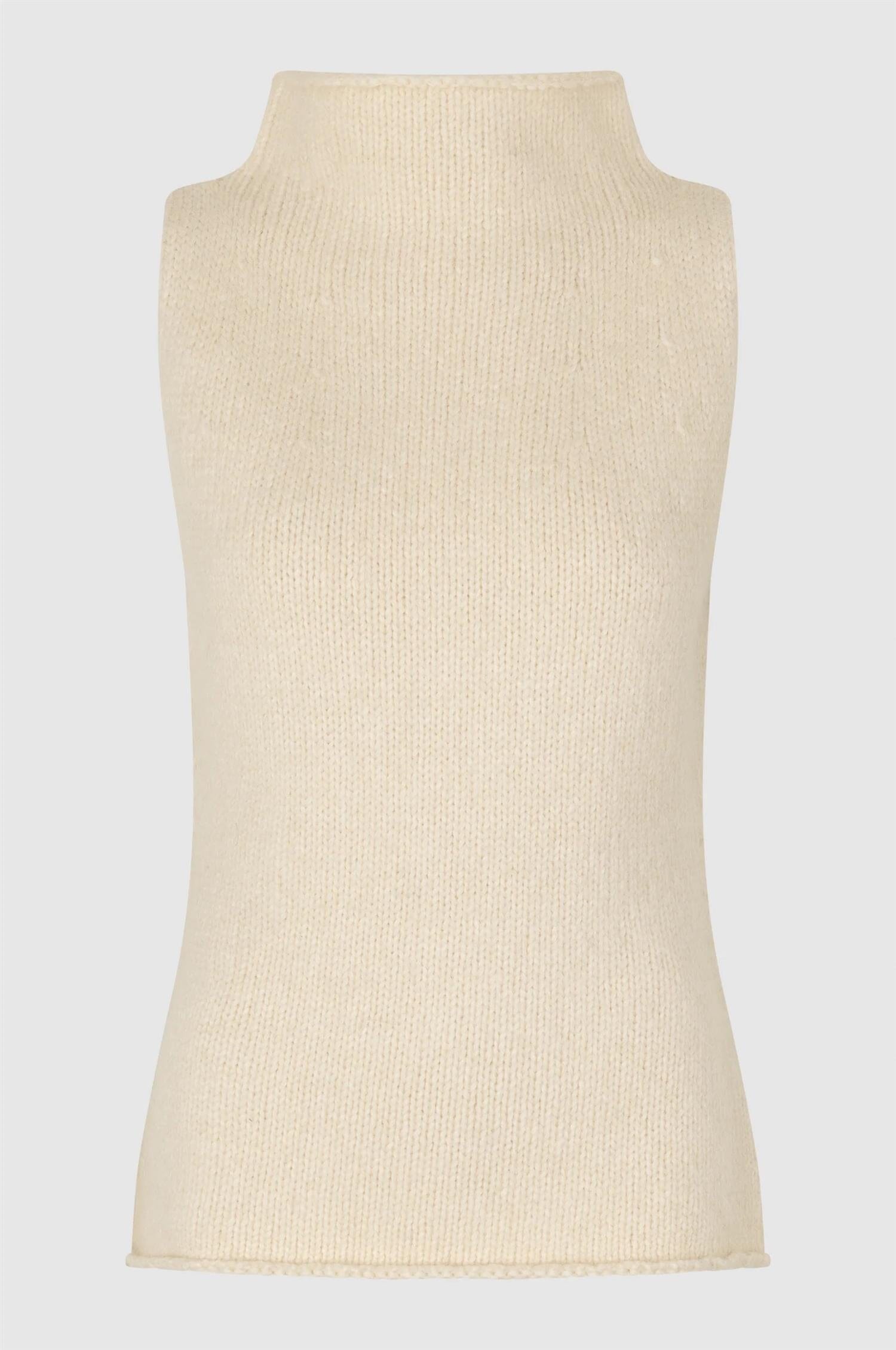 Second Female Rikke Knit Top Dark Chalk Genser