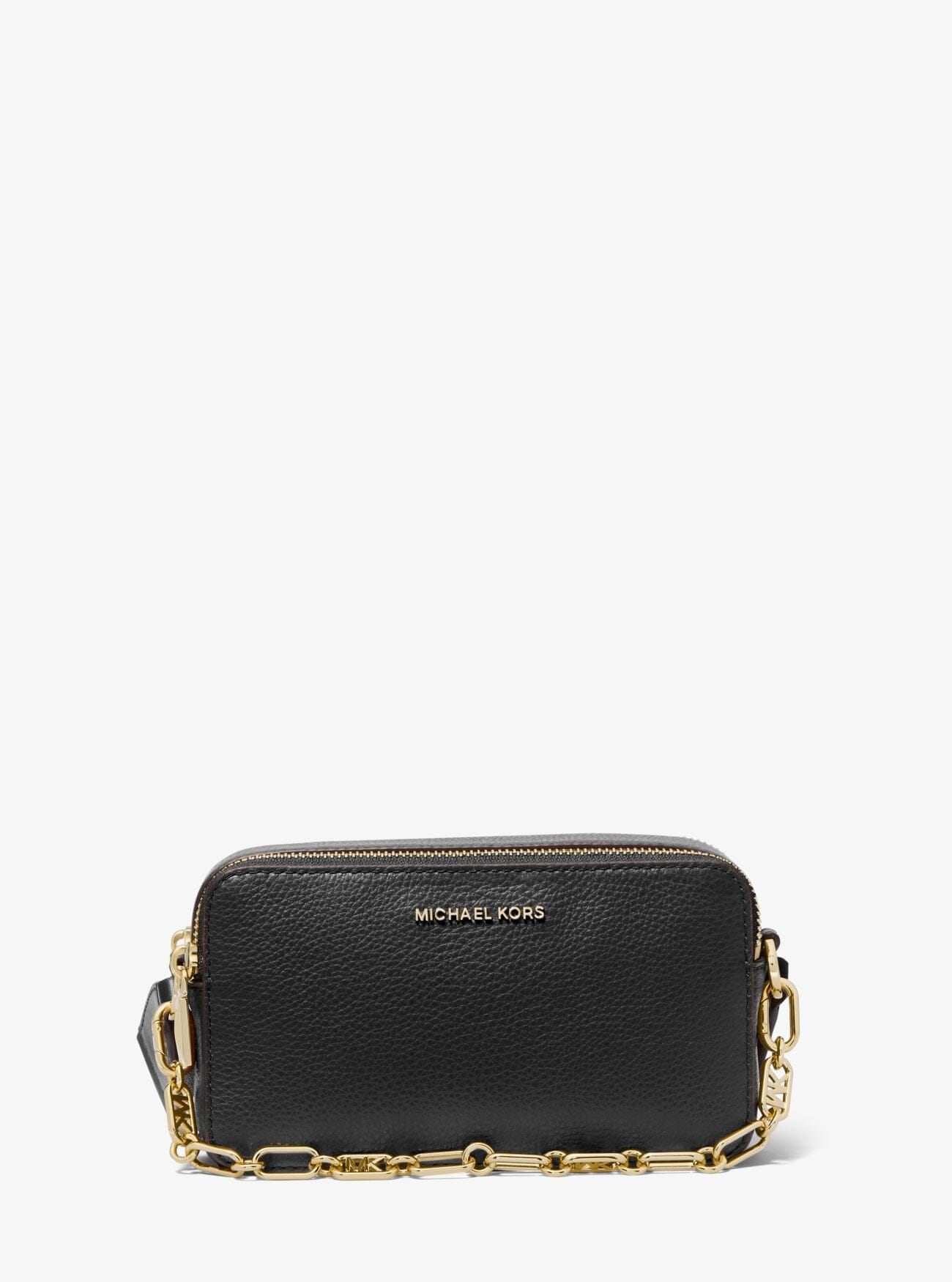 Michael Kors Jet Set Small Double Zip Camera Chain Crossbody Bag Black Tilbehør
