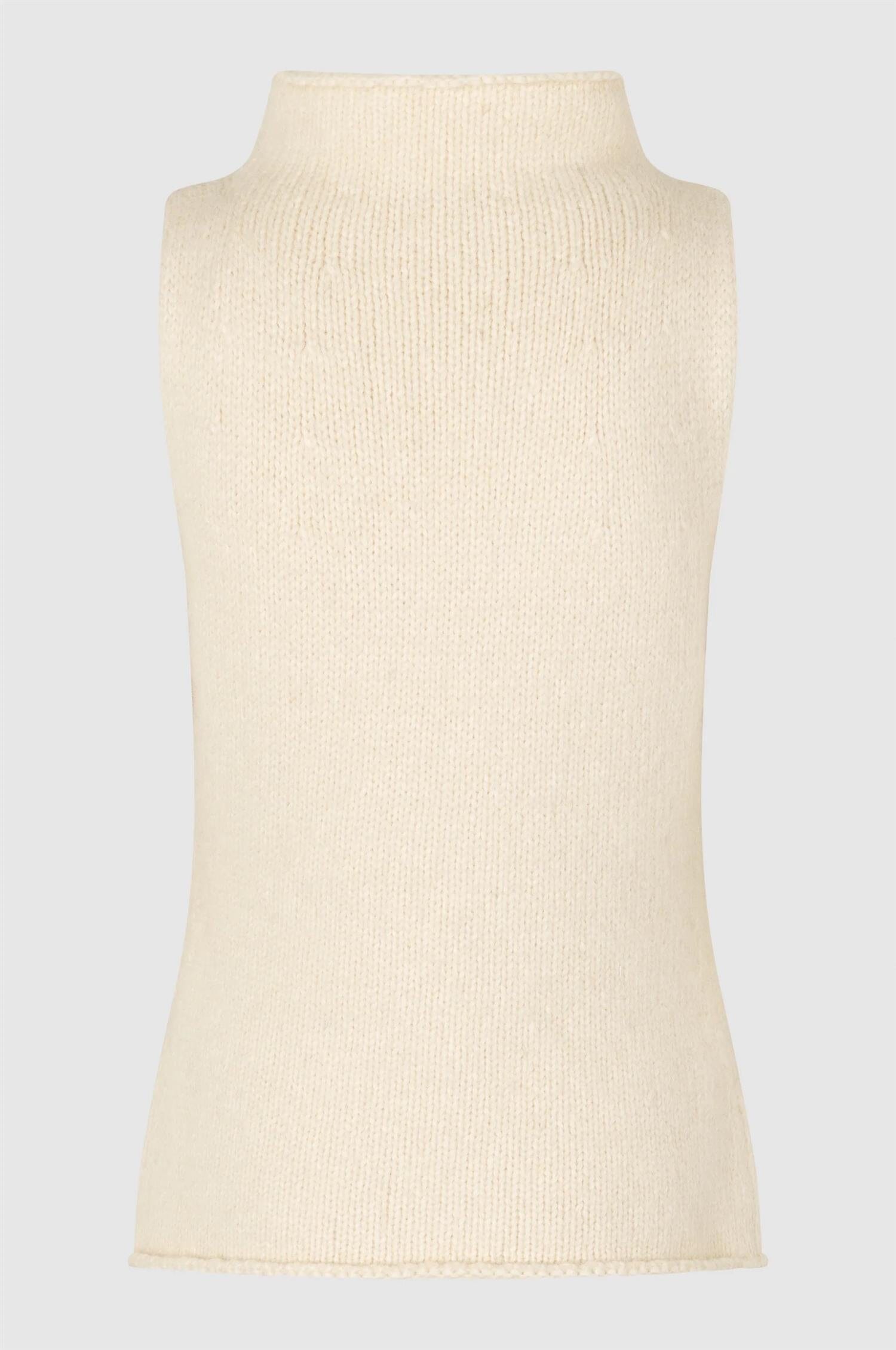 Second Female Rikke Knit Top Dark Chalk Genser