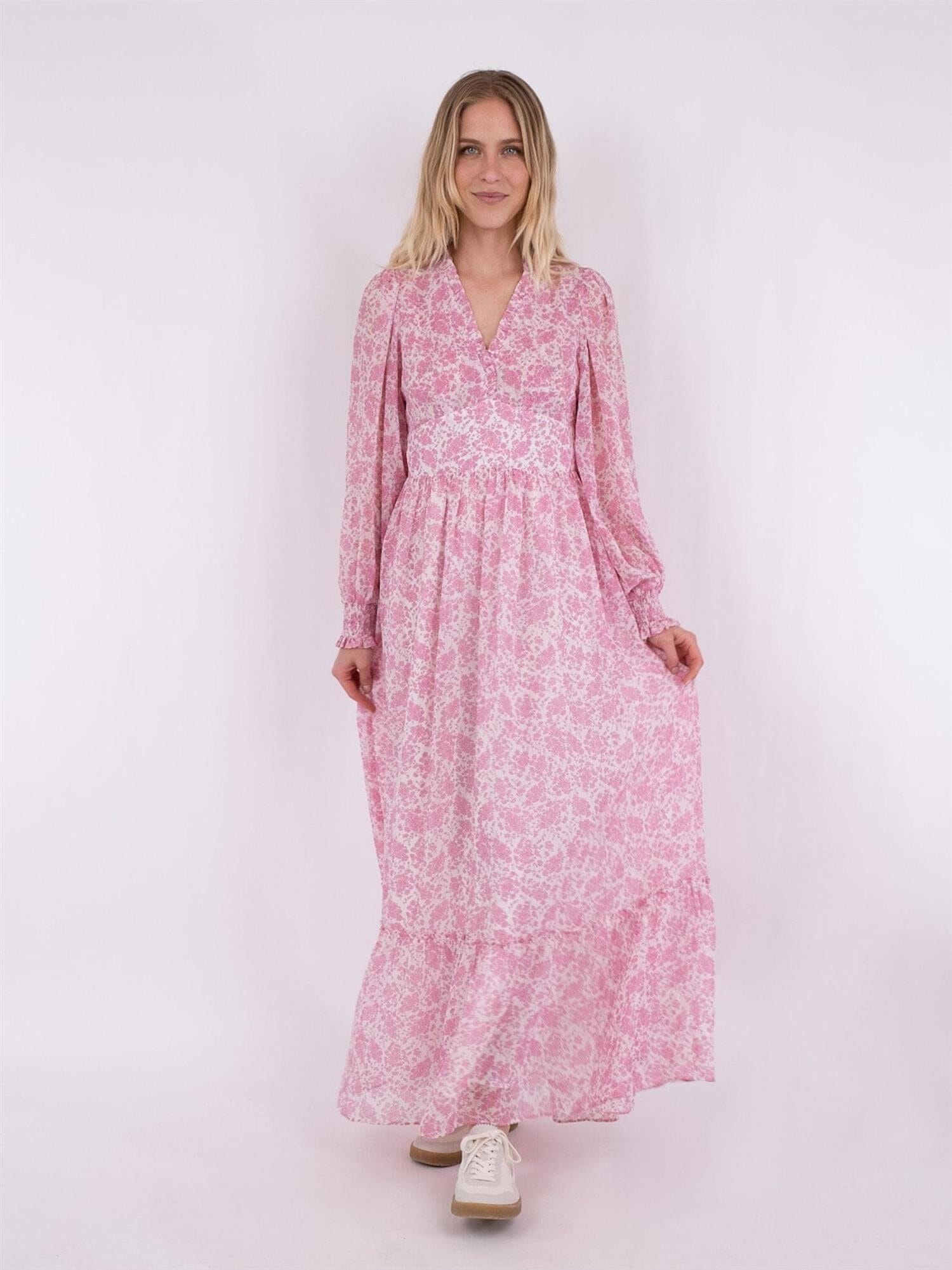 Neo Noir Nisja Livly Flower Dress Light Pink Kjole