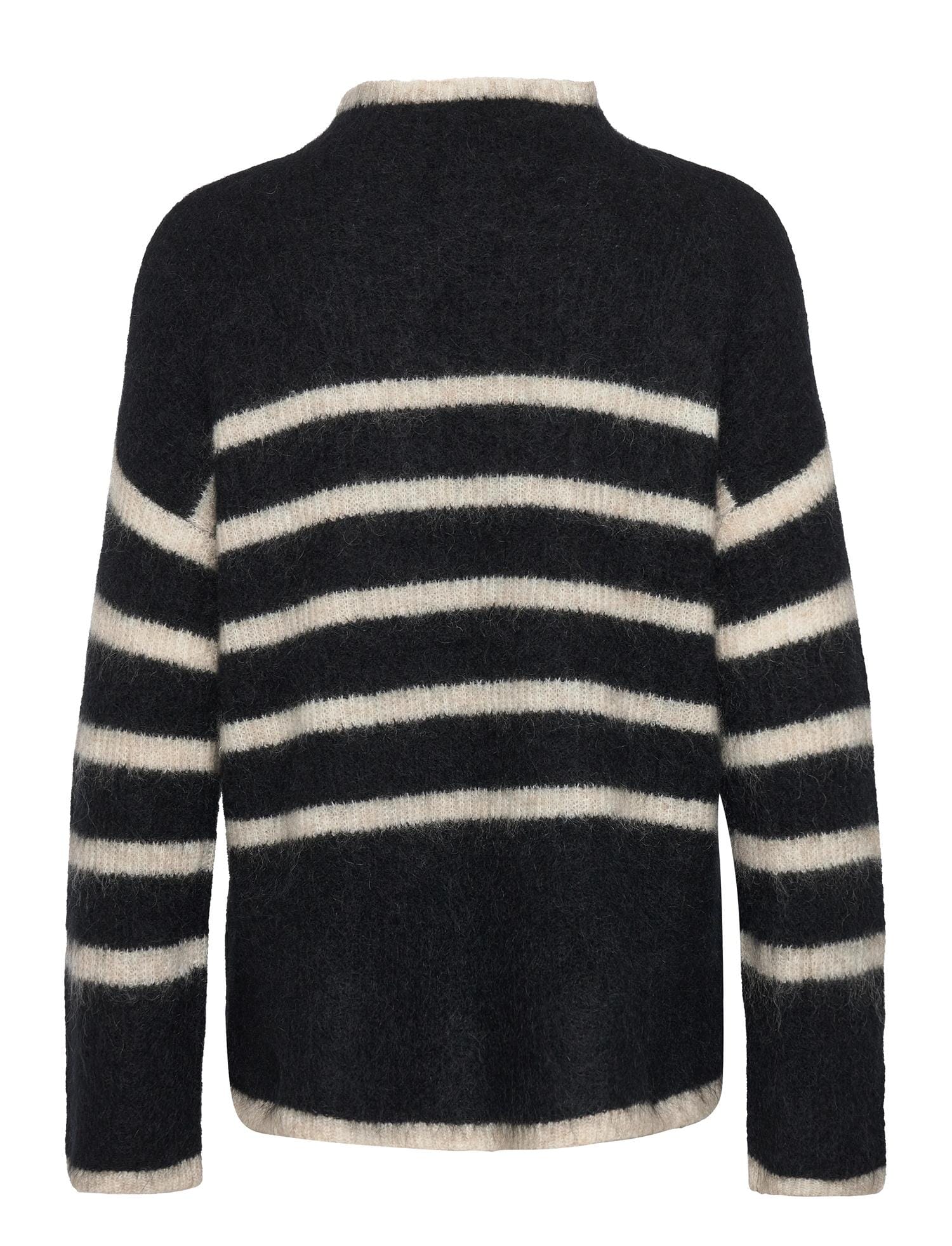 Second Female Ovalis Knit T-Neck Black Genser