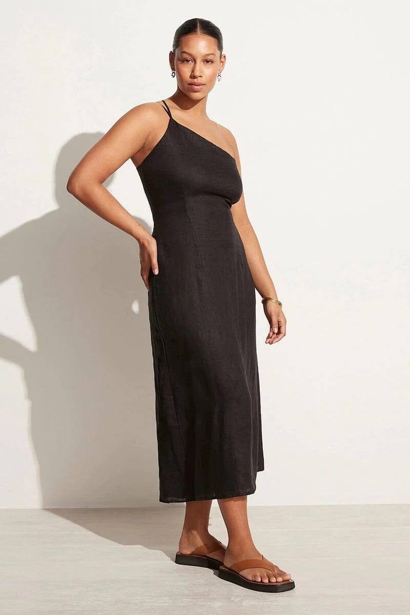 Faithfull The Brand Soko Midi Dress Black Kjole