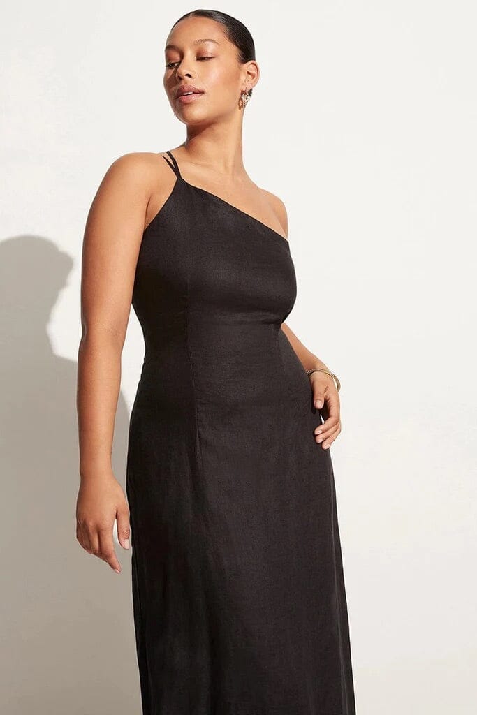 Faithfull The Brand Soko Midi Dress Black Kjole