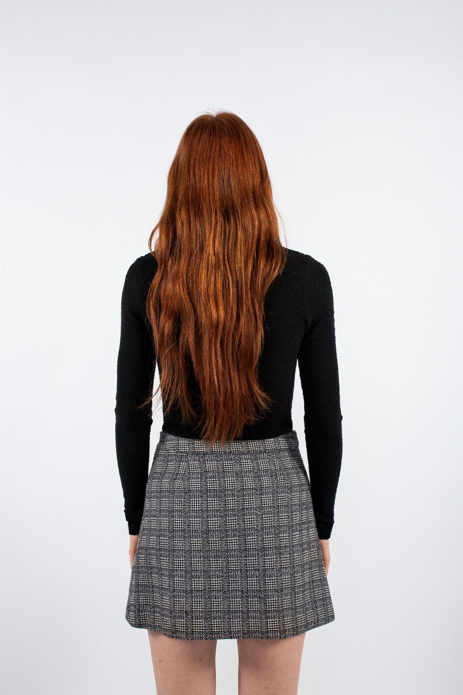 Maud Iben Skirt Black Check Skjørt