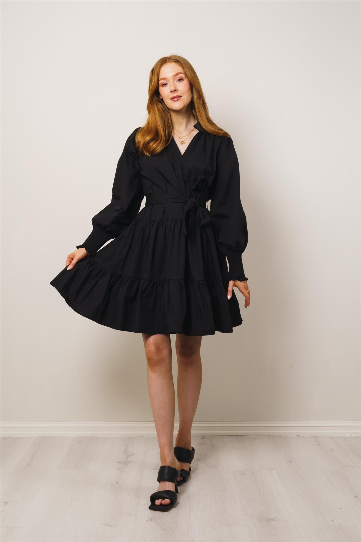 OSMINE af nor Delphine Poplin Black Kjole