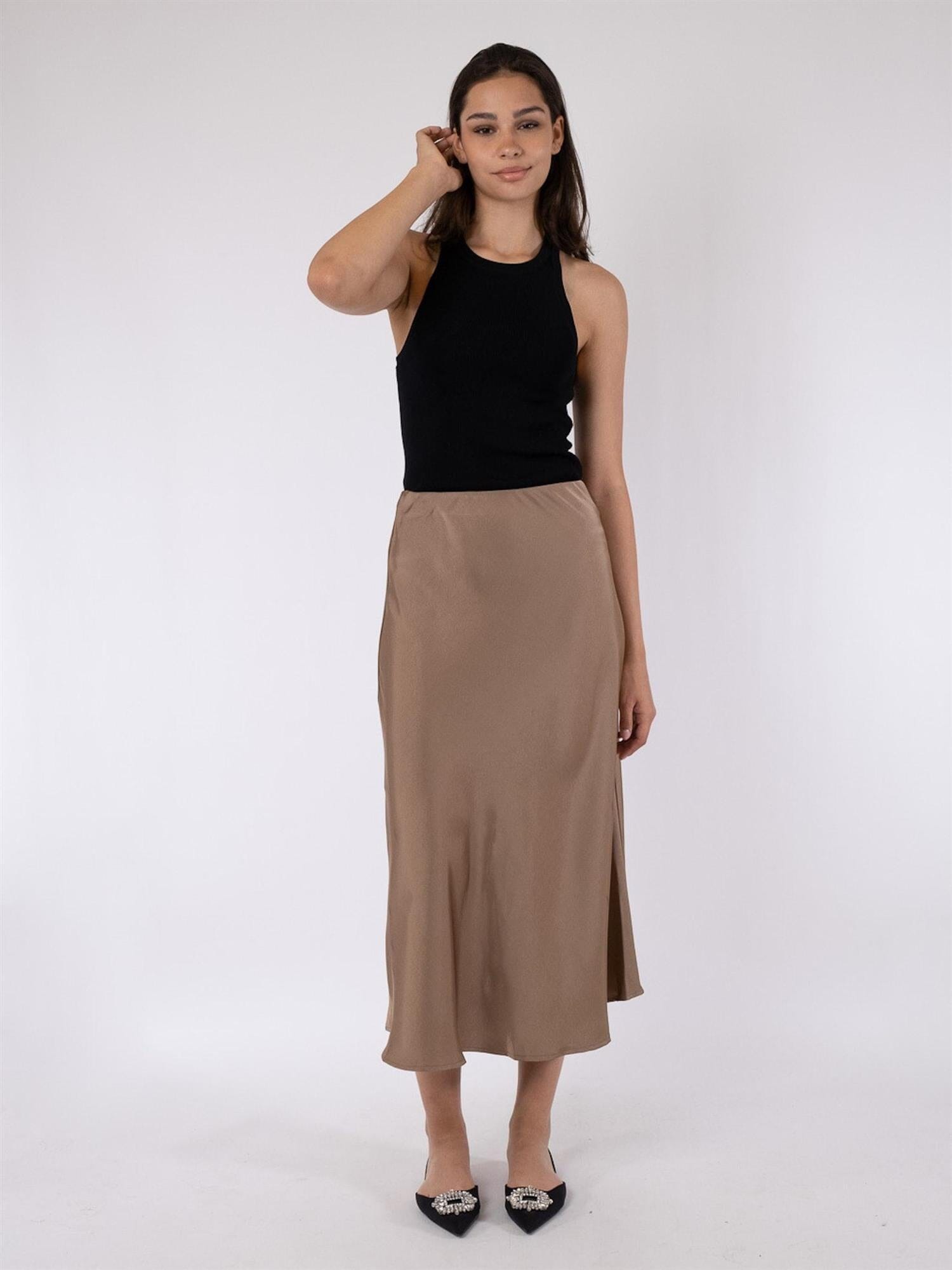 Neo Noir Bovary Skirt Dark Taupe Skjørt
