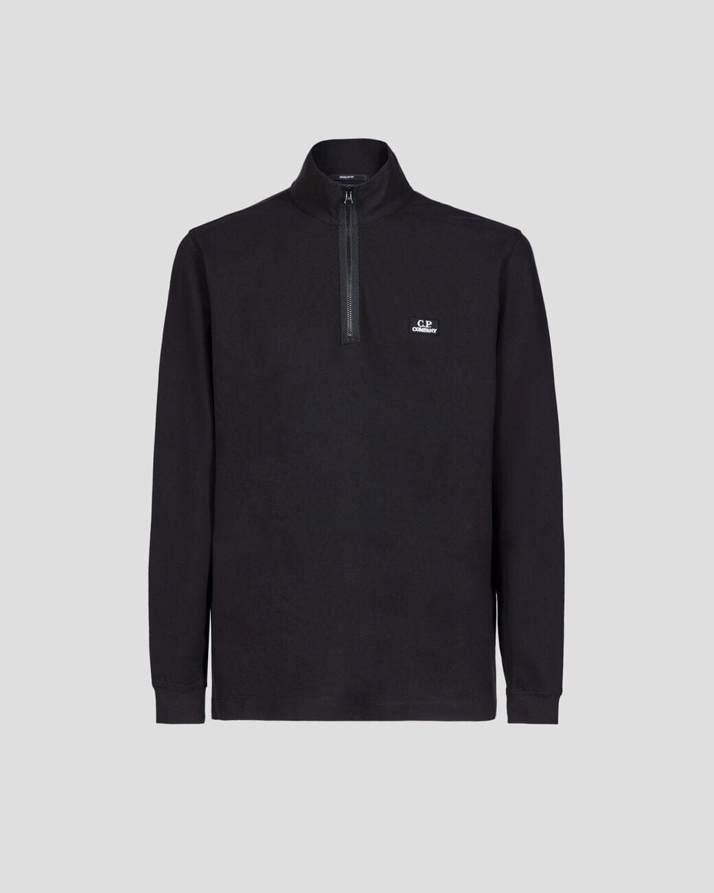 CP Company Stretch Piquet Regular Zipped Polo Shirt Black T-shirt