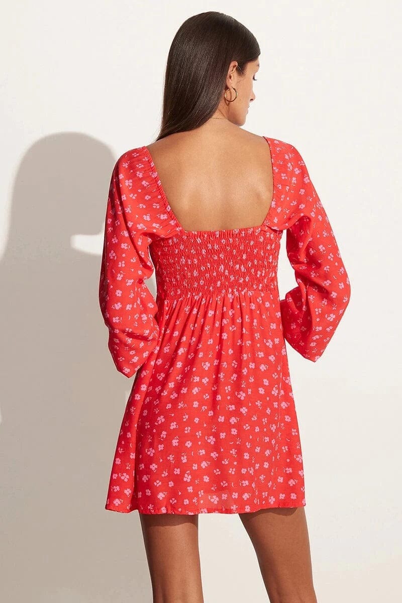 Faithfull The Brand Ballari Mini Dress Sunset Floral Print Kjole