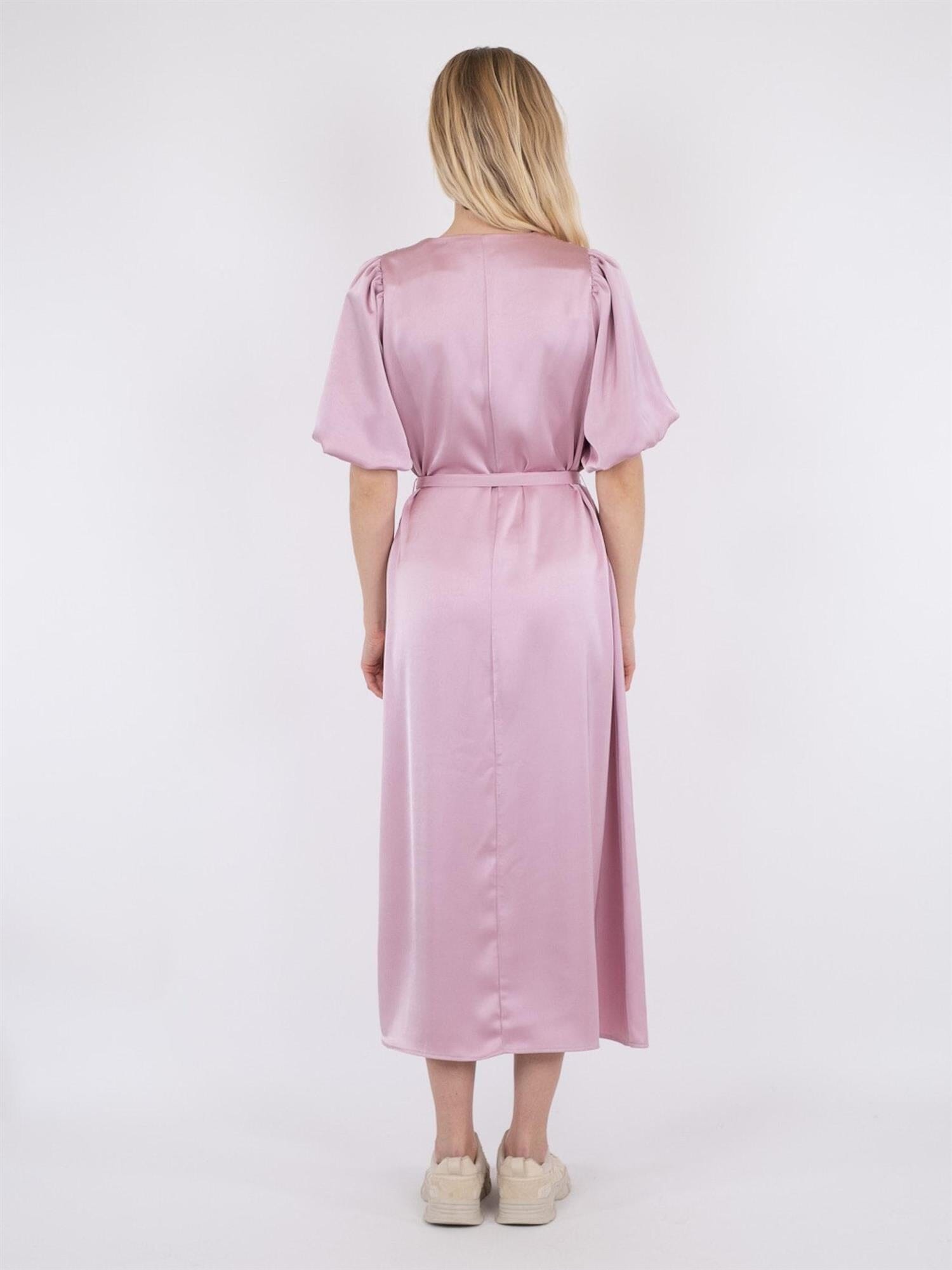 Neo Noir Benita Heavy Sateen Dress Rose Kjole