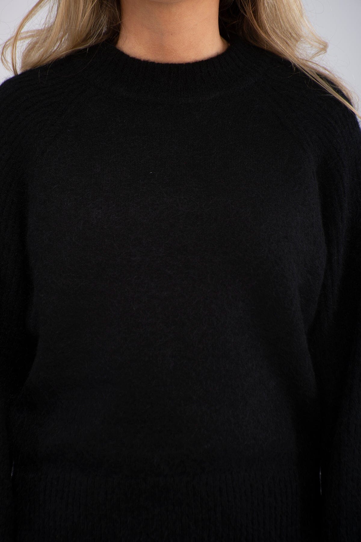 Second Female Brookline Knit New O-Neck Black Genser
