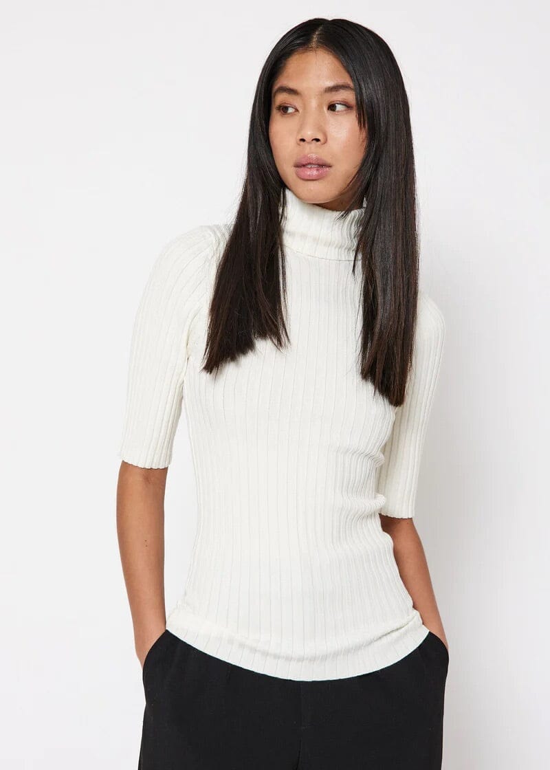 Norr Franco Knit Tee Off-White Topp