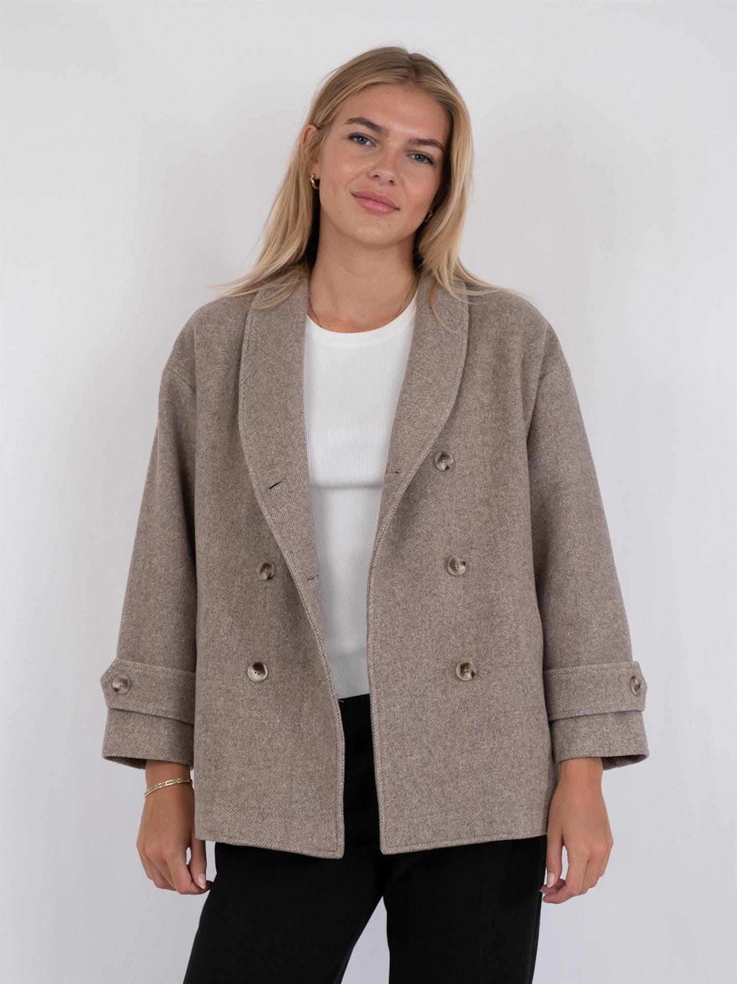 Neo Noir Pippa Twill Jacket Sand Melange Ytterplagg