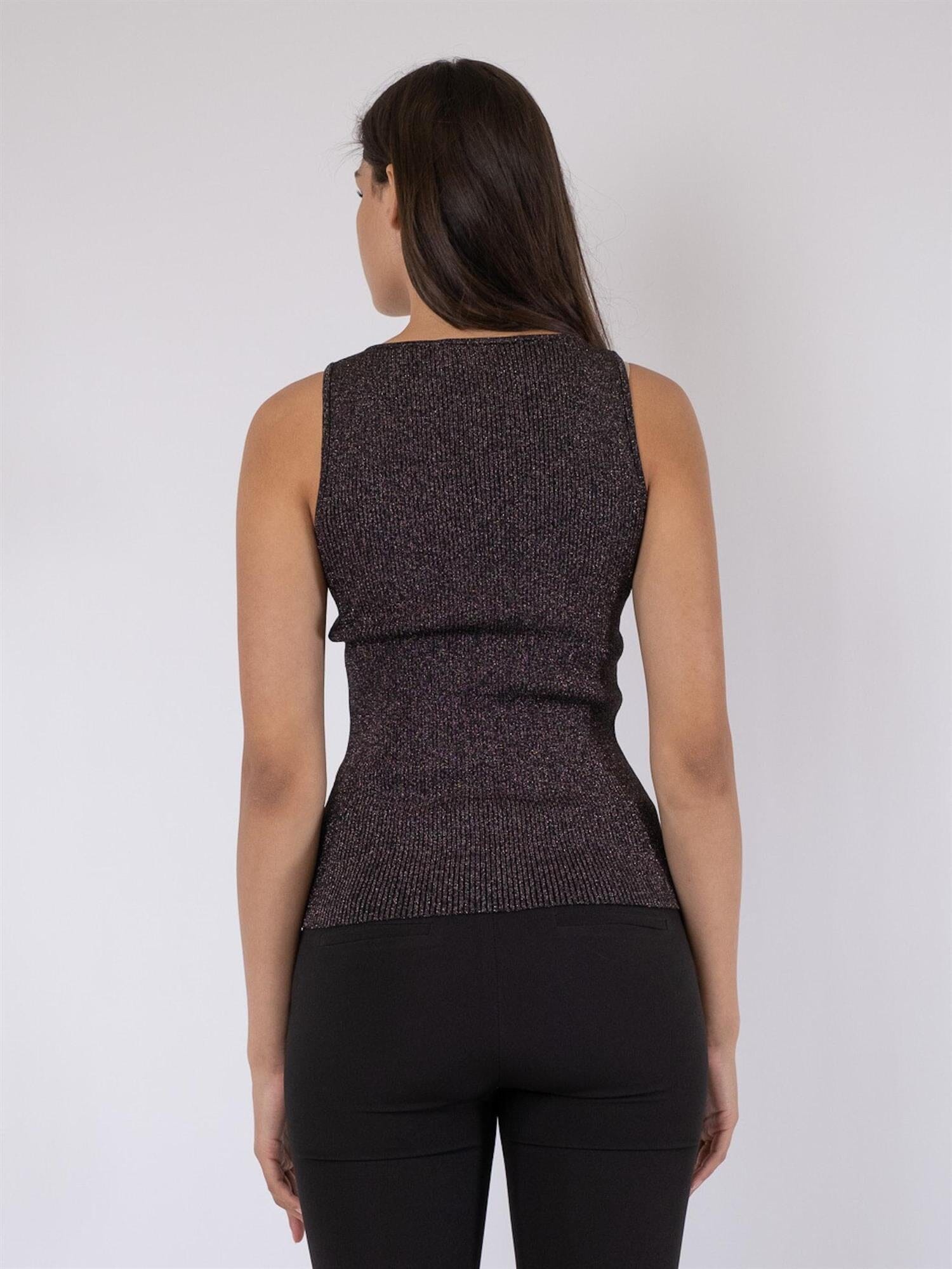 Neo Noir Talia Glitter Knit Top Black Genser