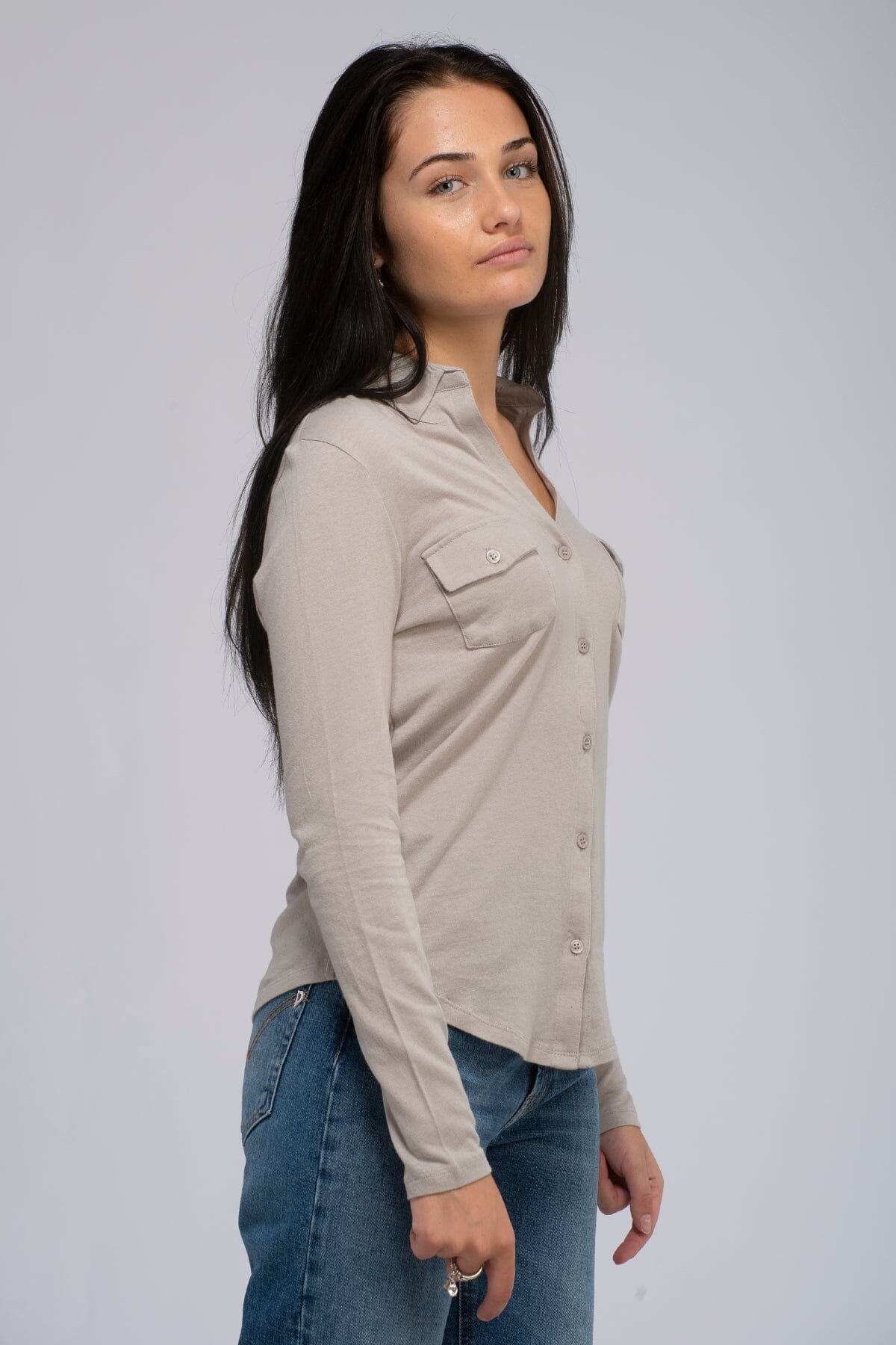 Majestic Filatures Cotton Cashmere Signature Shirt Smoke Skjorte