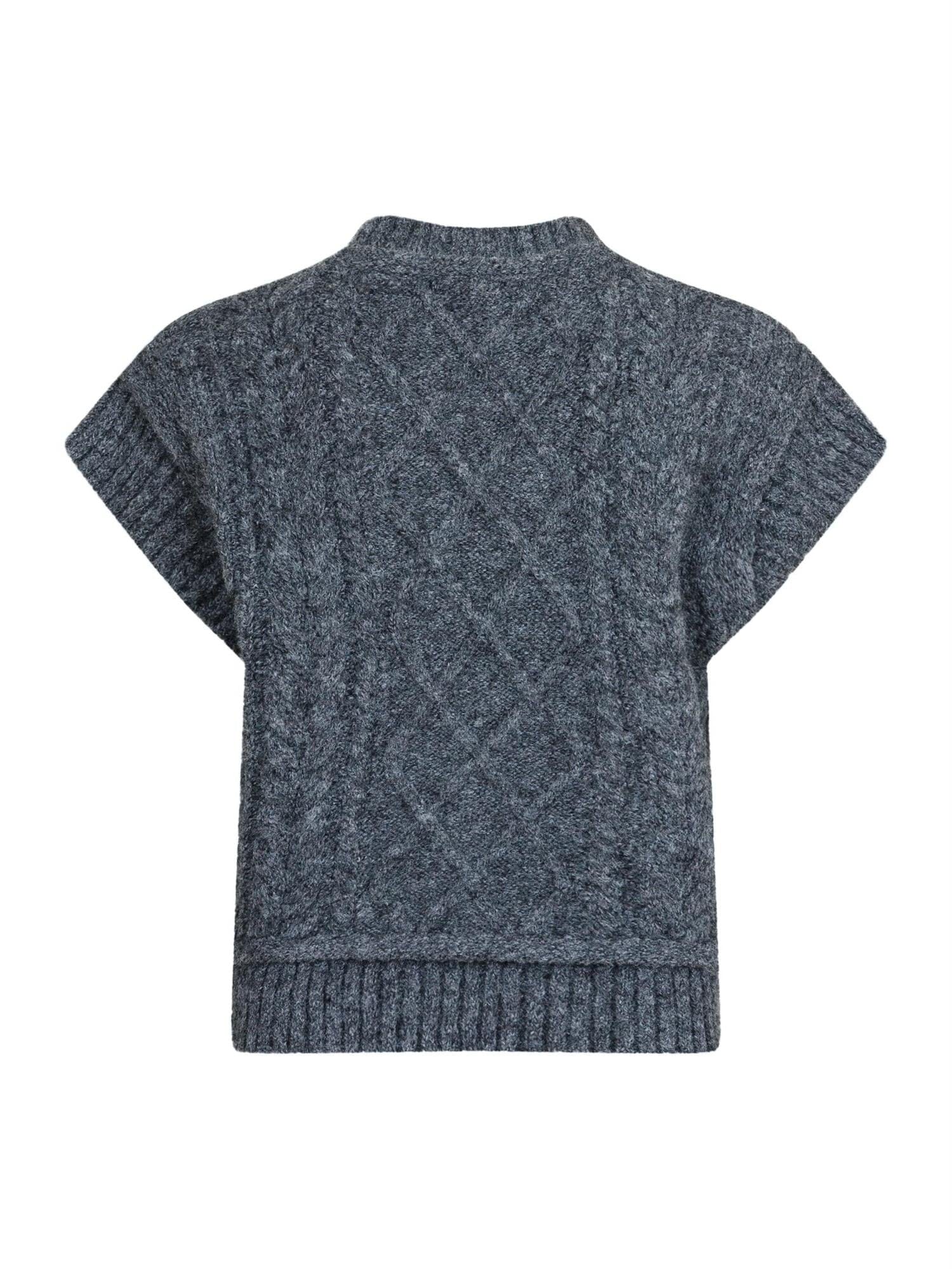 Neo Noir Malley Knit Waistcoat Antracit Genser
