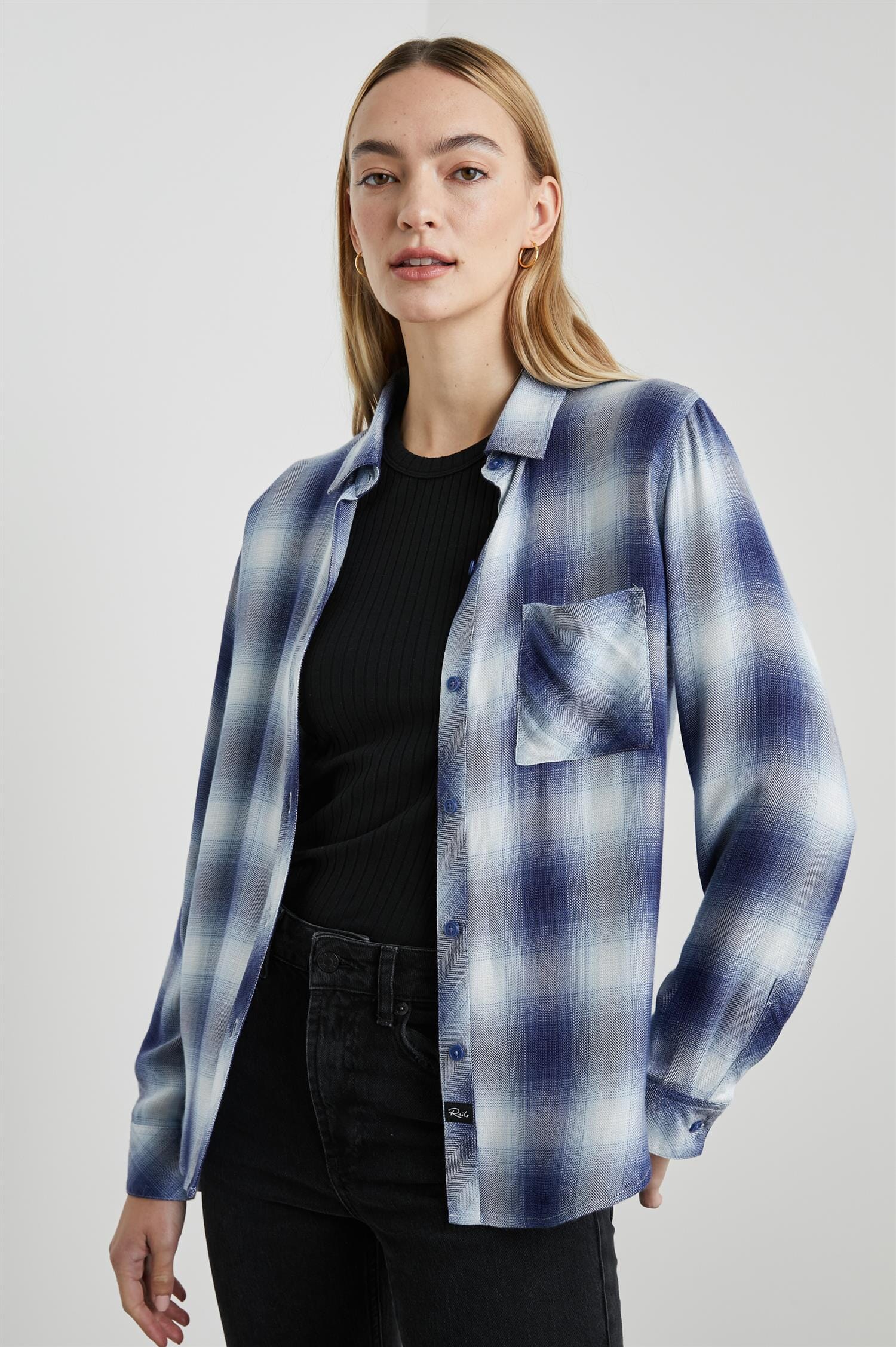 Rails Hunter Pacific Ivory Blue Skjorte