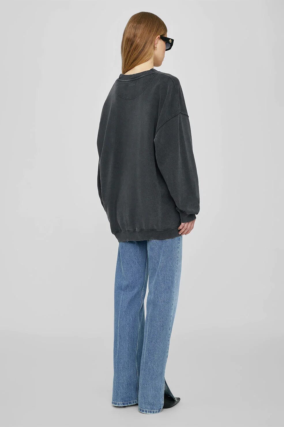 Anine Bing Tyler Sweatshirt Washed Black Genser