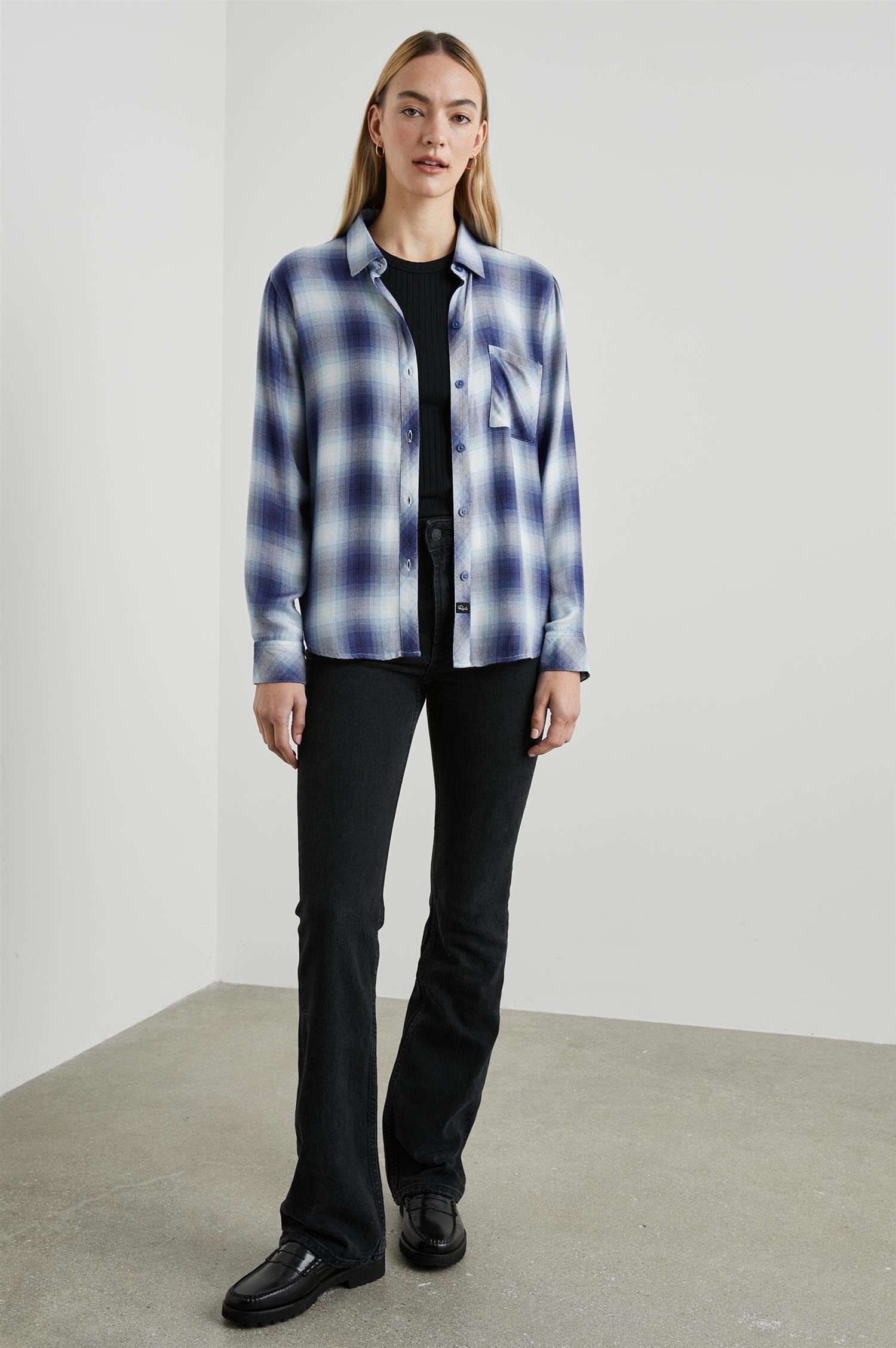Rails Hunter Pacific Ivory Blue Skjorte