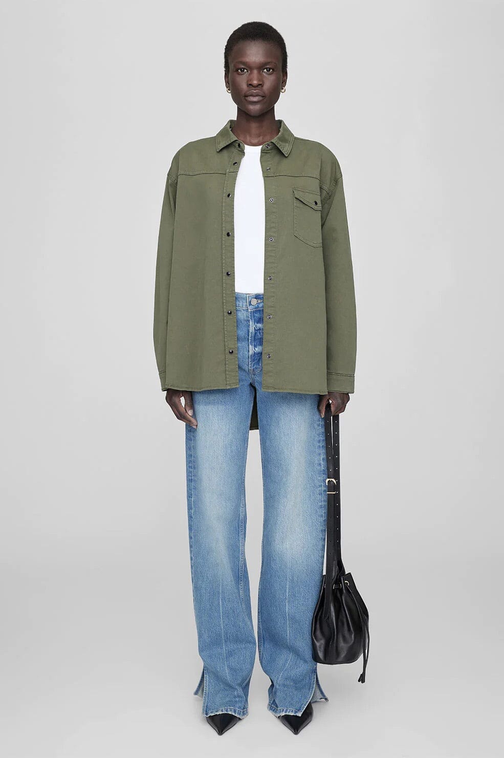 Anine Bing Sloan Shirt Army Green Skjorte
