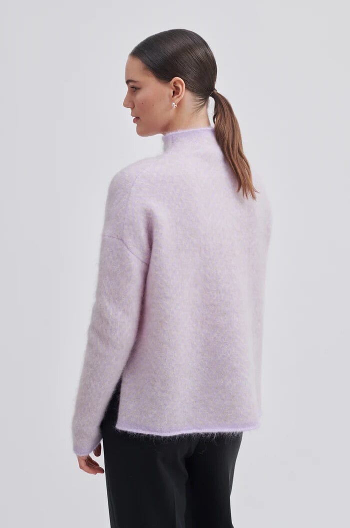 Second Female Herrin Knit New T-Neck Pastel Lilac Genser