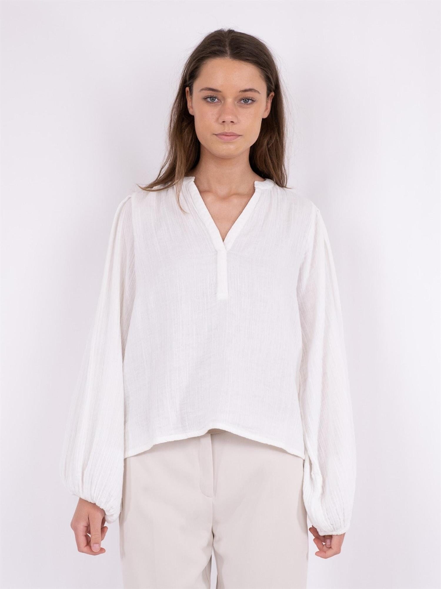 Neo Noir Mimmi Gauze Blouse White Bluse