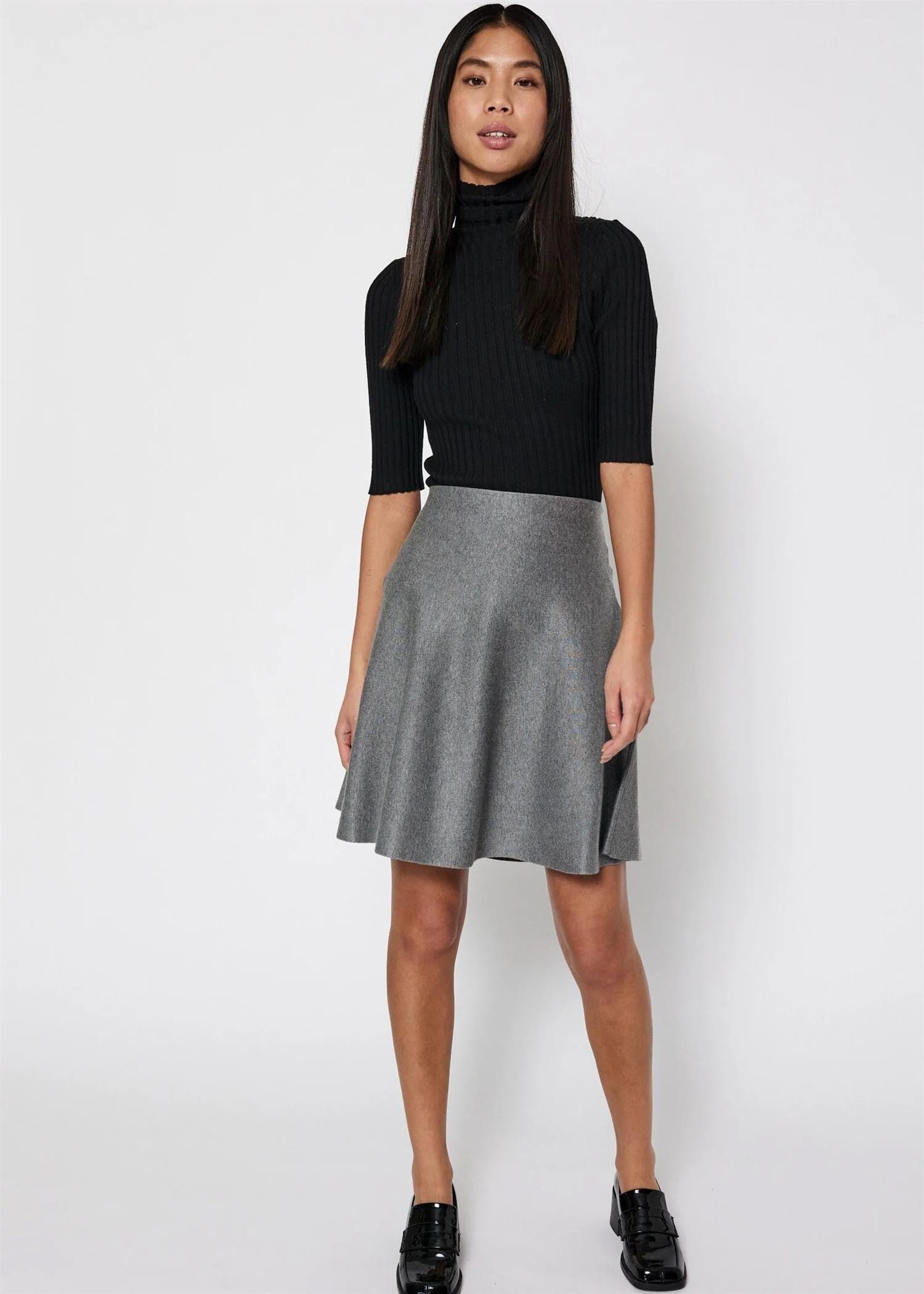 Norr Als Short Knit Skirt Light Grey Melange Skjørt