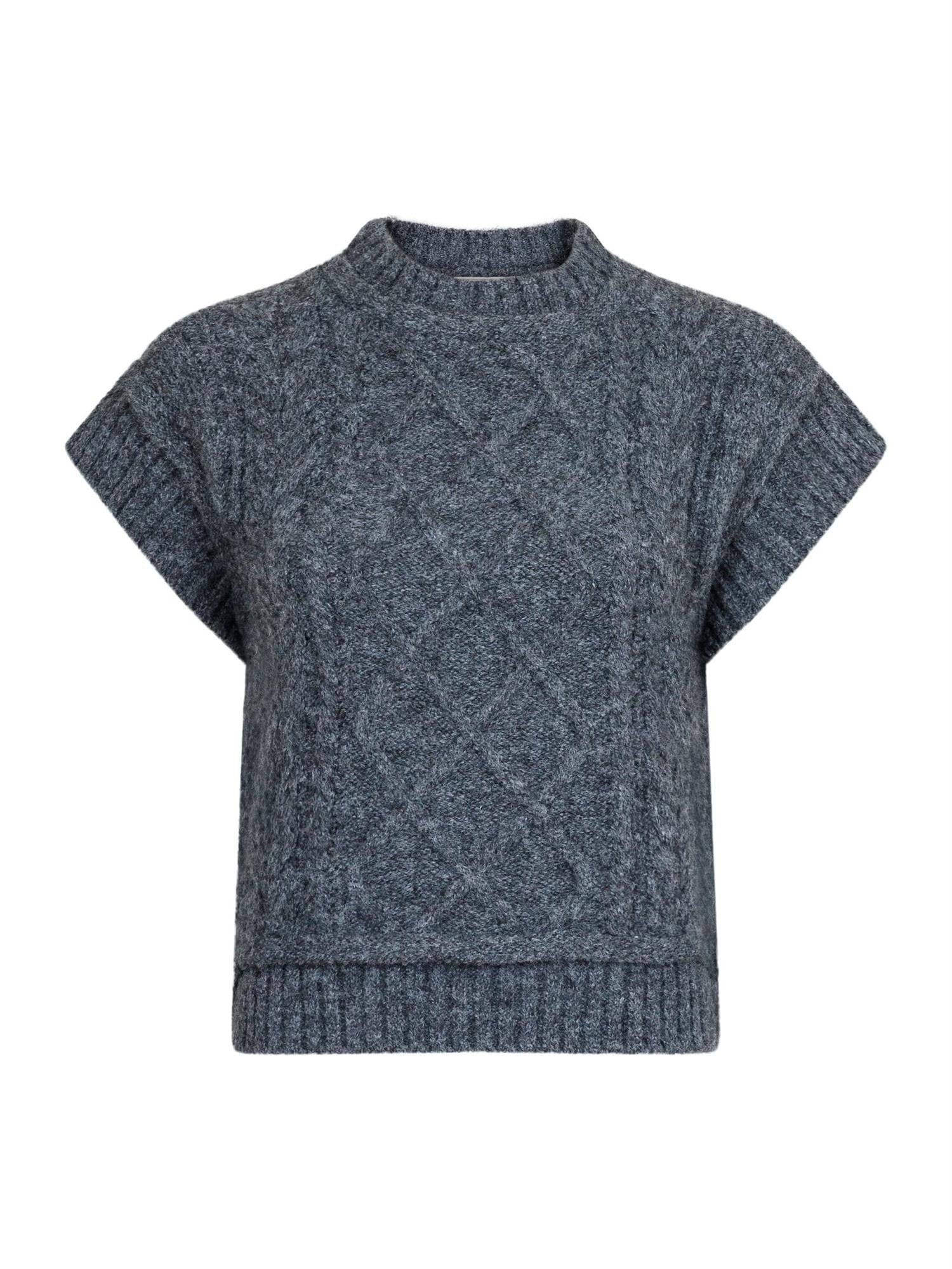 Neo Noir Malley Knit Waistcoat Antracit Genser