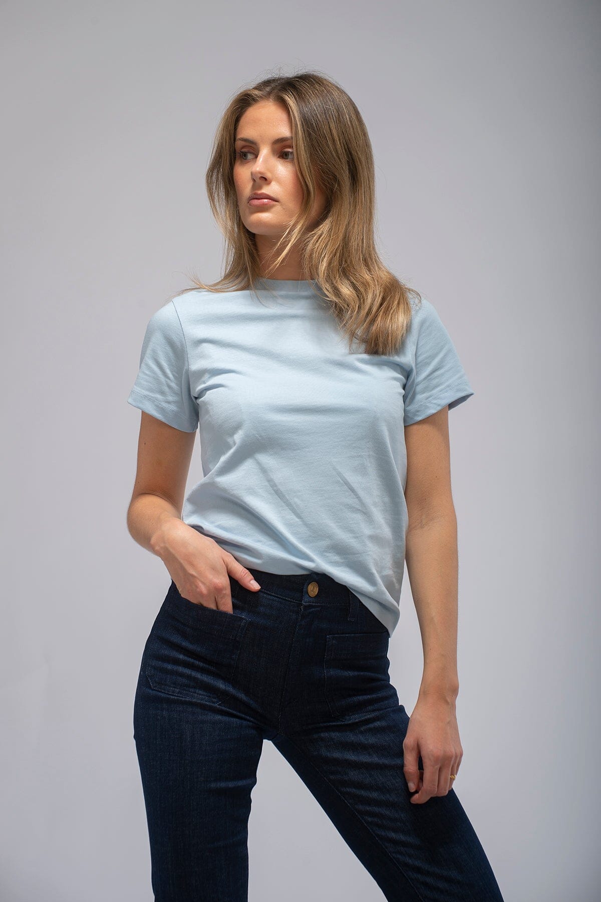 Bread and Boxers Crew-Neck Regular Sky Blue T-shirt
