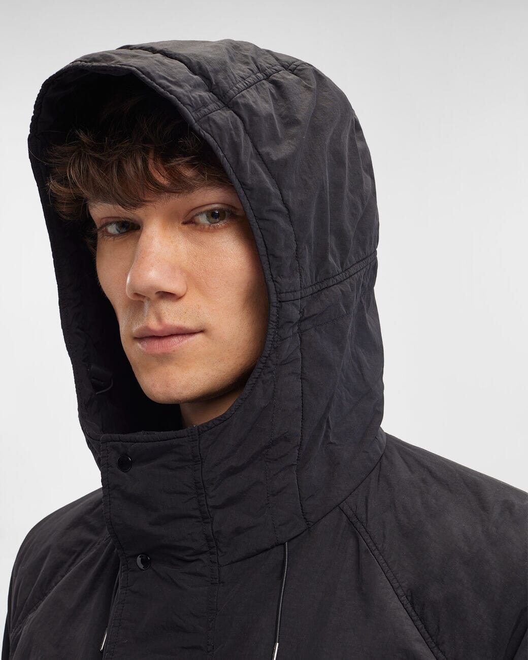 CP Company Flatt Nylon Hooded Jacket Black Ytterplagg