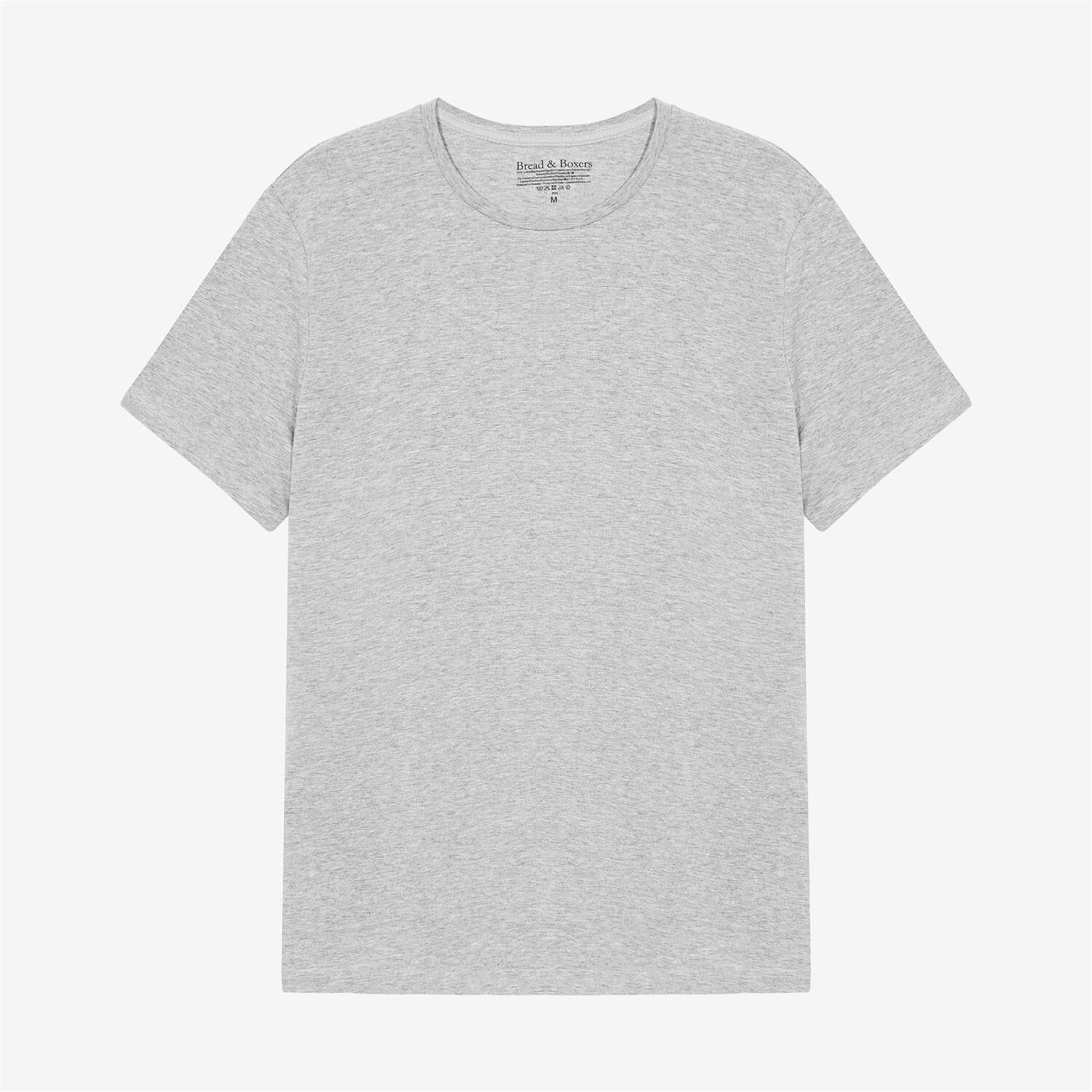 Bread and Boxers Mens 2-Pack Crew-Neck Grey Melange T-shirt
