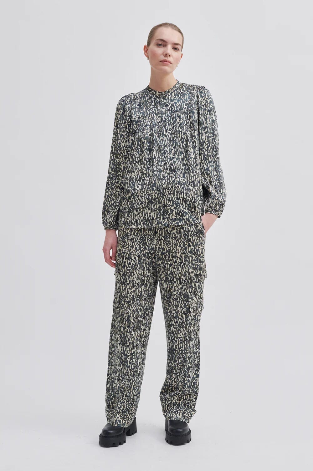 Second Female Luna Shirt Woodland Gray Skjorte