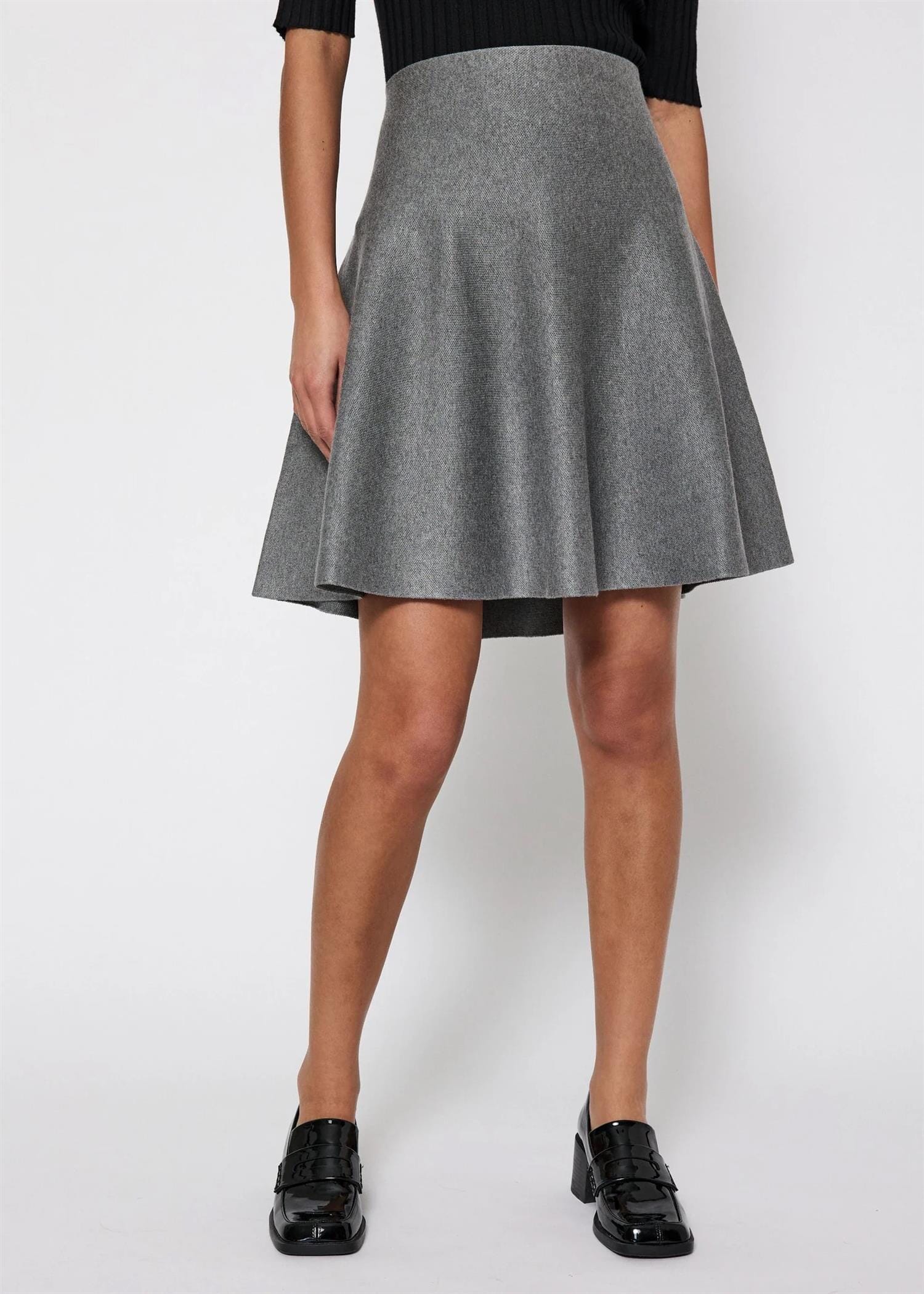 Norr Als Short Knit Skirt Light Grey Melange Skjørt